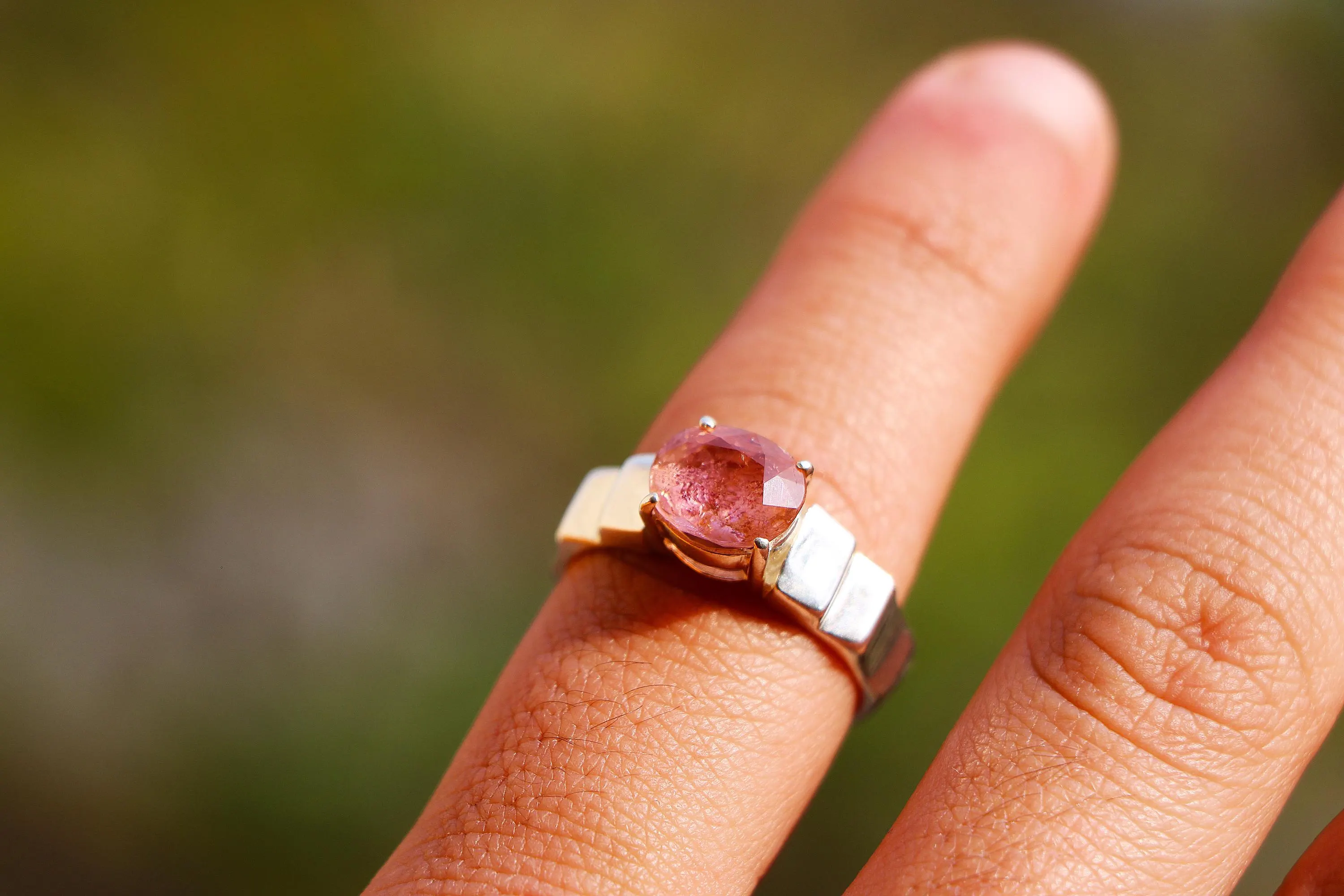 Pink Topaz Ring In 925 Sterling Silver, Handmade Faceted Gemstone Ring For Women, Elegant Gift For Her - image 3