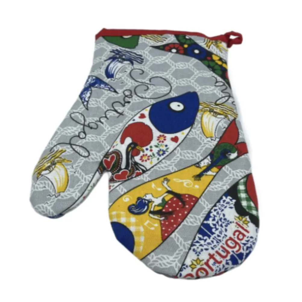 100% Cotton Traditional Portuguese Sardines Symbols Oven Kitchen Mitt Set of 2 - image 5