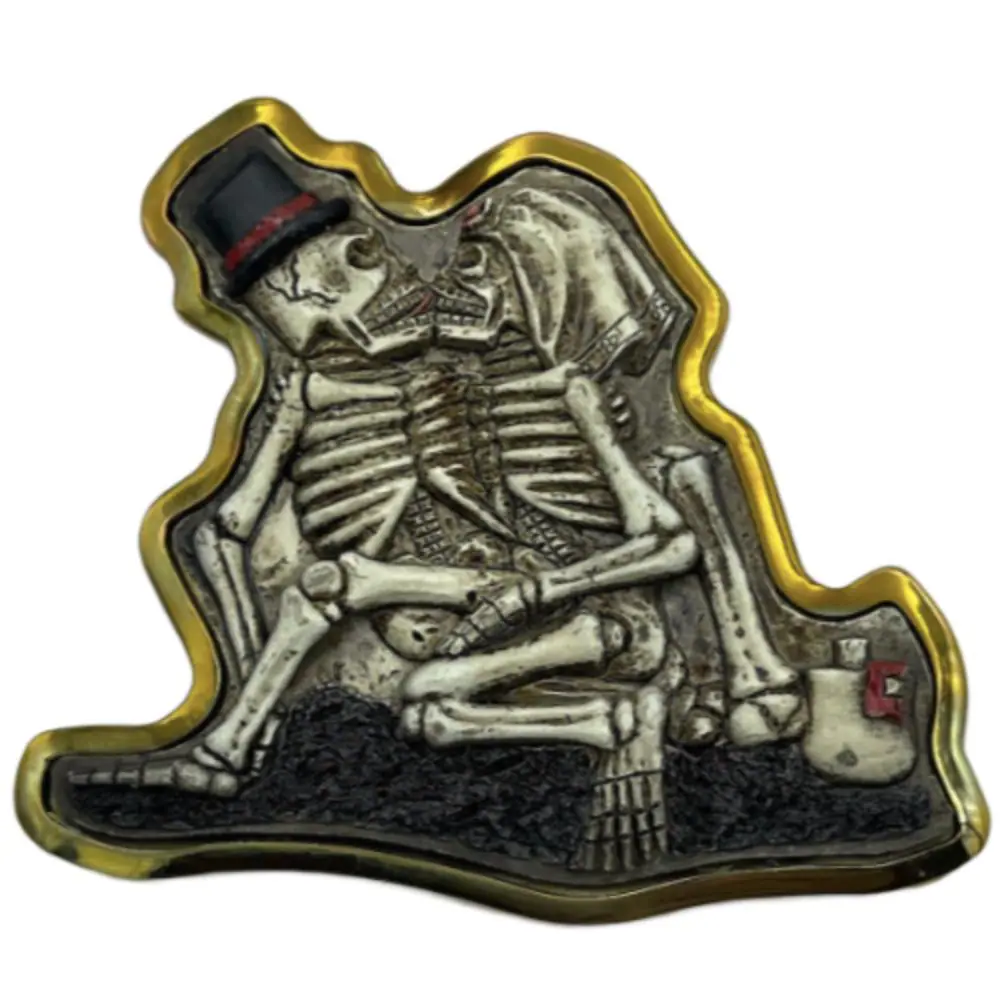 Skulls Kissing Belt Buckle Till Death Do Us Part Skull Skeletons Buckles Belts