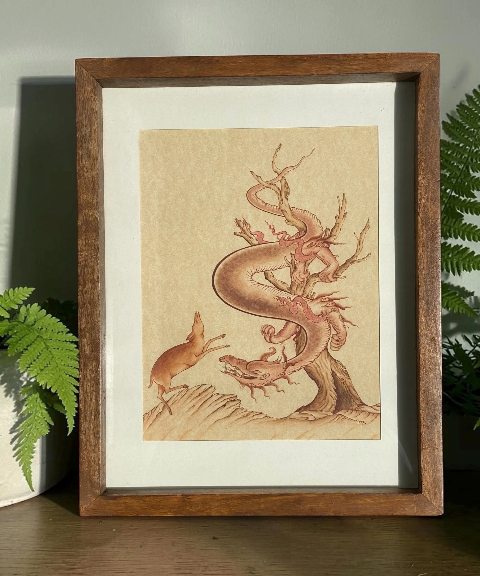 Dragon Fantasy Miniature Art | Ottoman Persian Painting | Mythical Wall Art | Unique Home Decor Gift - image 3