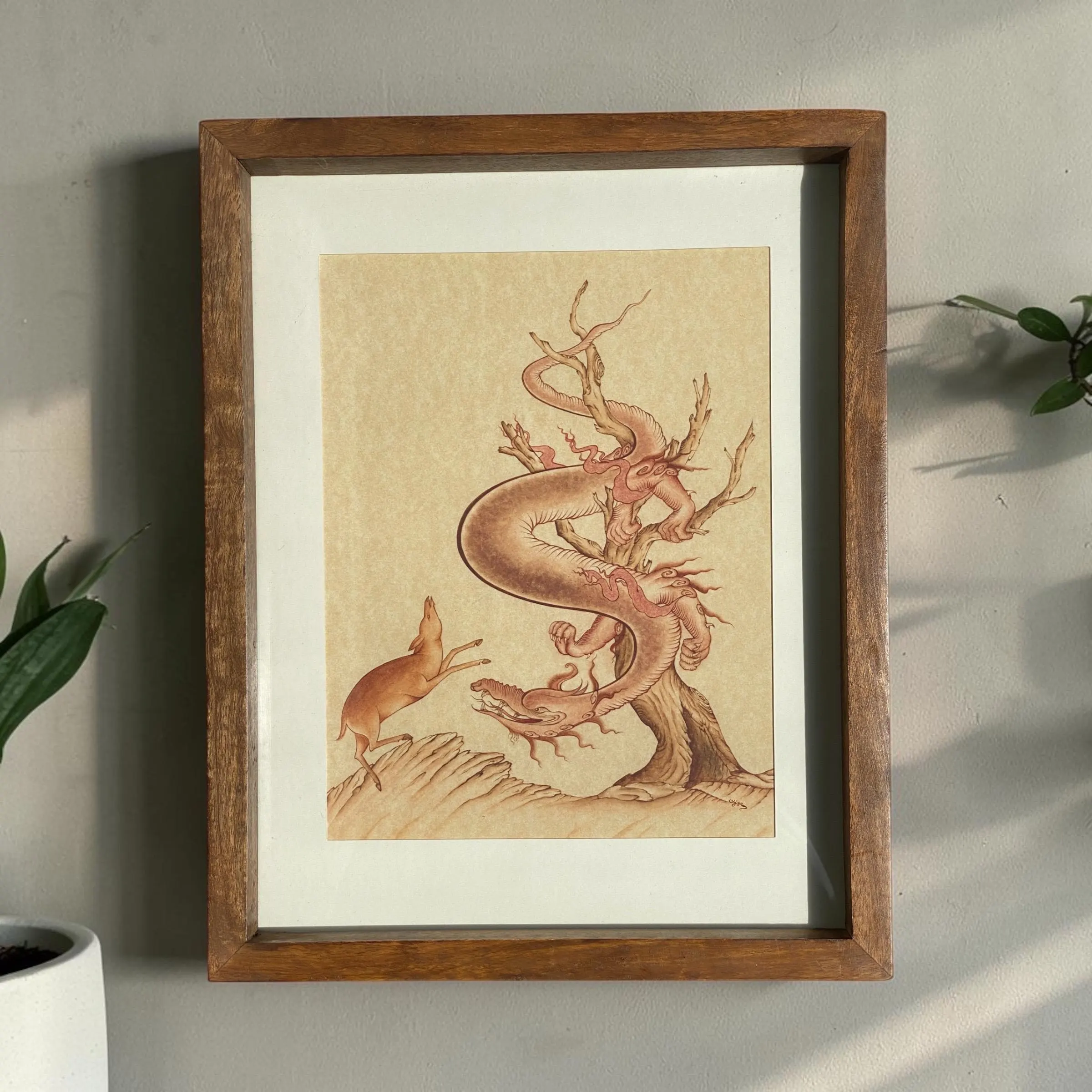 Dragon Fantasy Miniature Art | Ottoman Persian Painting | Mythical Wall Art | Unique Home Decor Gift - image 5