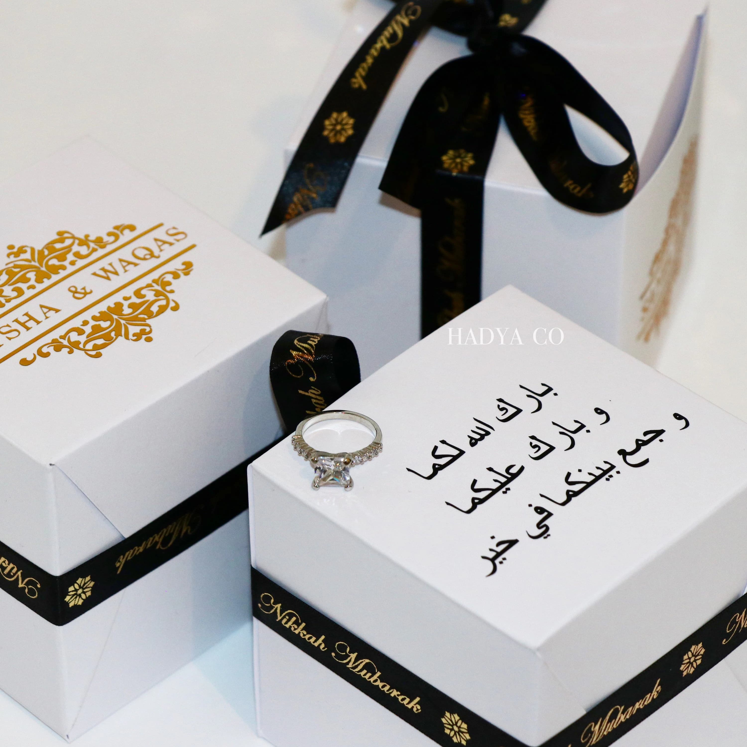 Wedding Nikkah Gift Box | Can be filled with Zam Zam Water and Dates or Halal Sweets Chocolates and Marshmallows - image 4