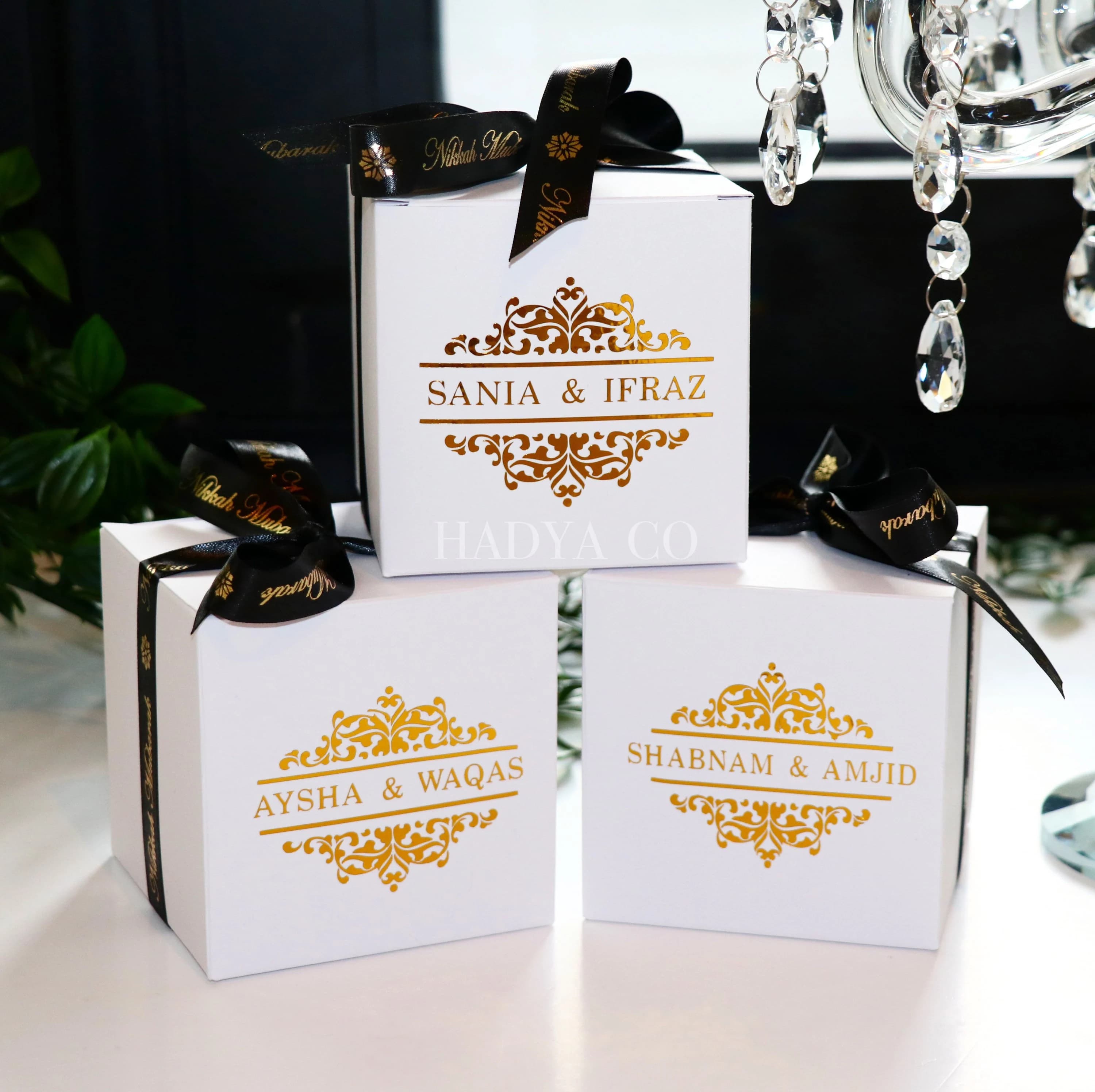 Wedding Nikkah Gift Box | Can be filled with Zam Zam Water and Dates or Halal Sweets Chocolates and Marshmallows