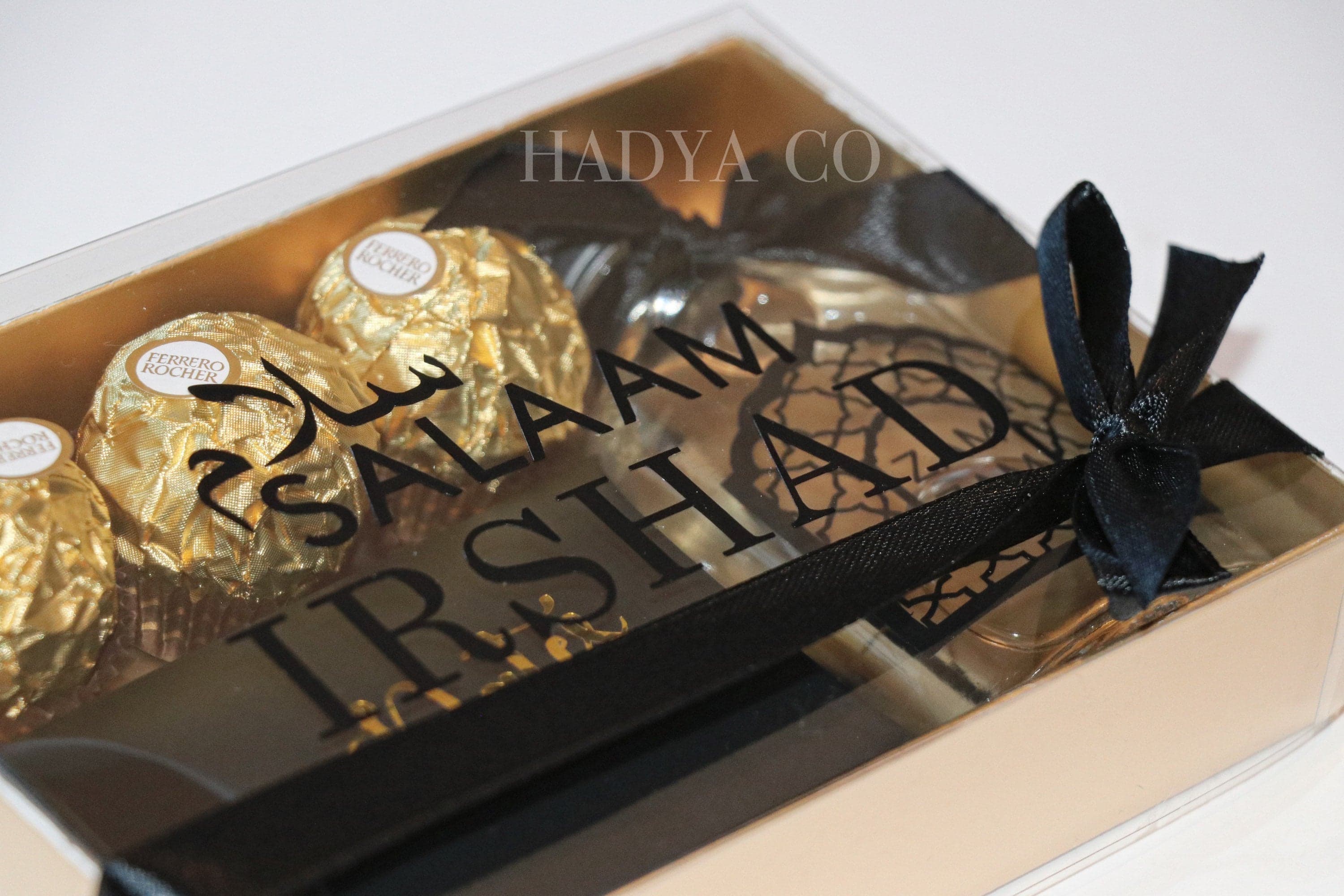 Deluxe Zam Zam Water, Dates and Ferrero Rocher Gift Set - Nikkah/ Wedding/ Birthday Gift - Also for Aqiqah/ Groom/ Bride/ Wedding Invitation - image 3