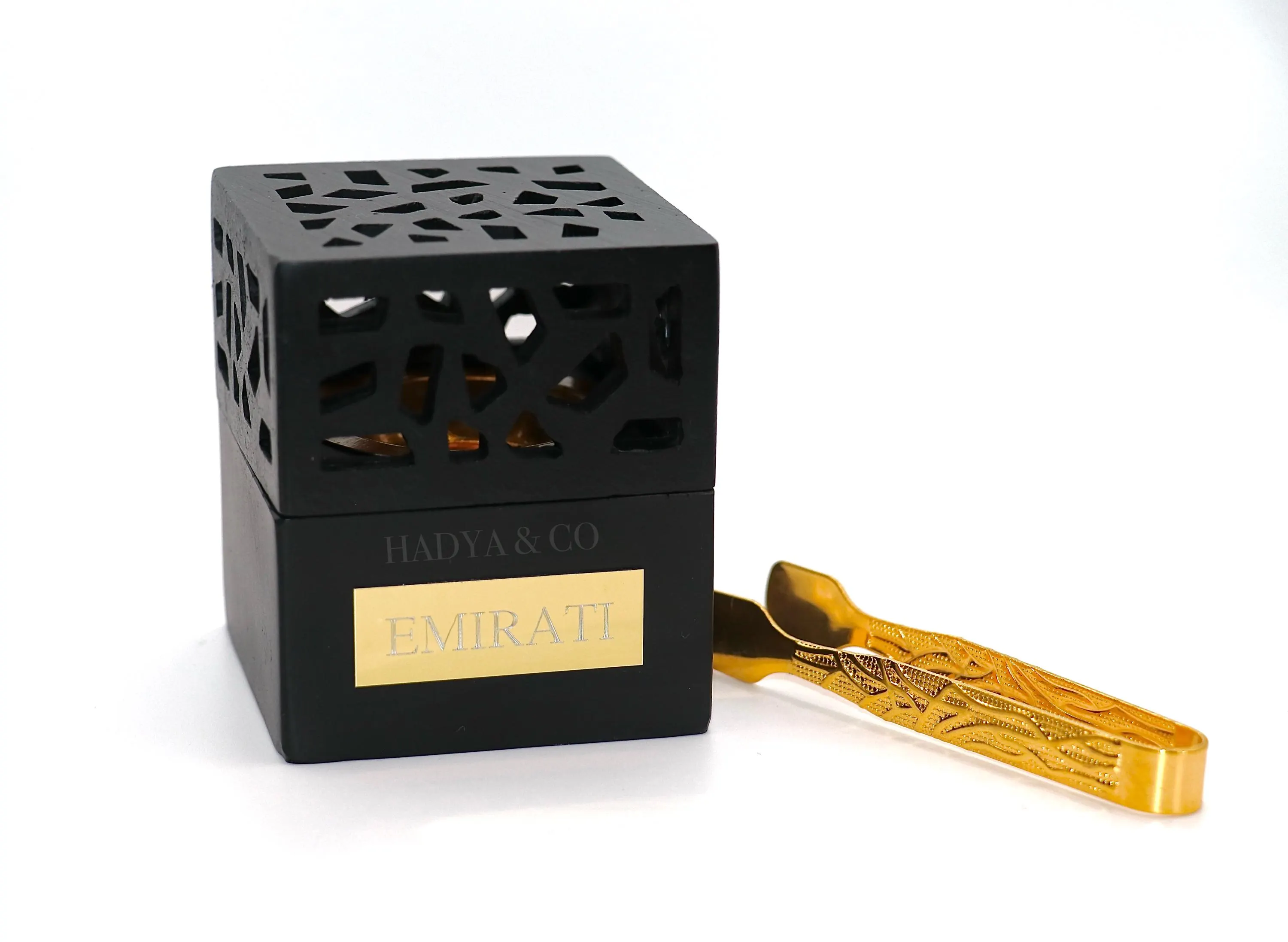 EMIRATI Bakhoor Burner with Gold Tong - Bakhoor and Oud Incense Cones Burner