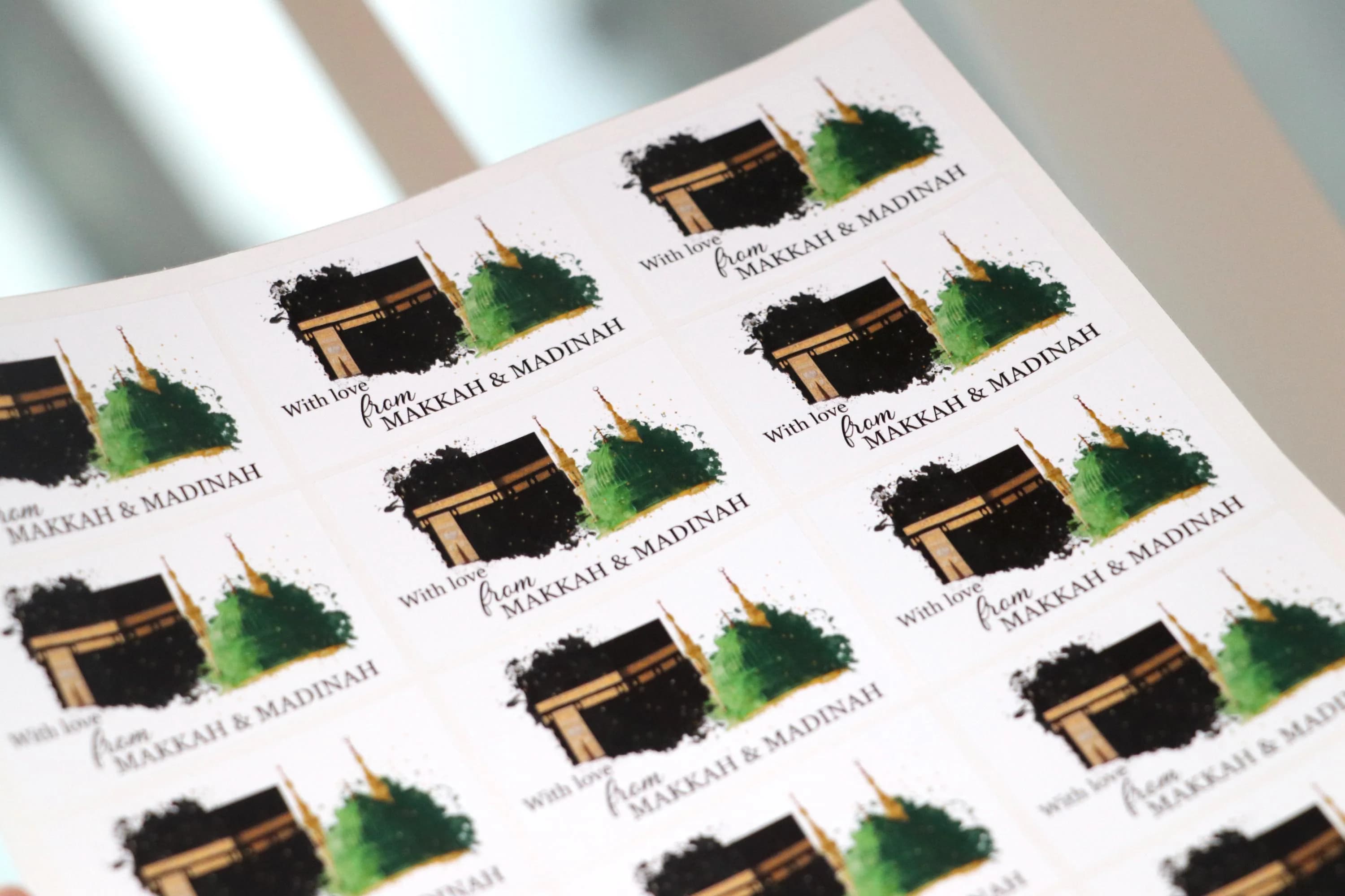 Umrah and Hajj gifts - ‘With Love from, Makkah and Madinah ’ Stickers for Dates, Zam Zam Water and gifts from umrah trip - image 5