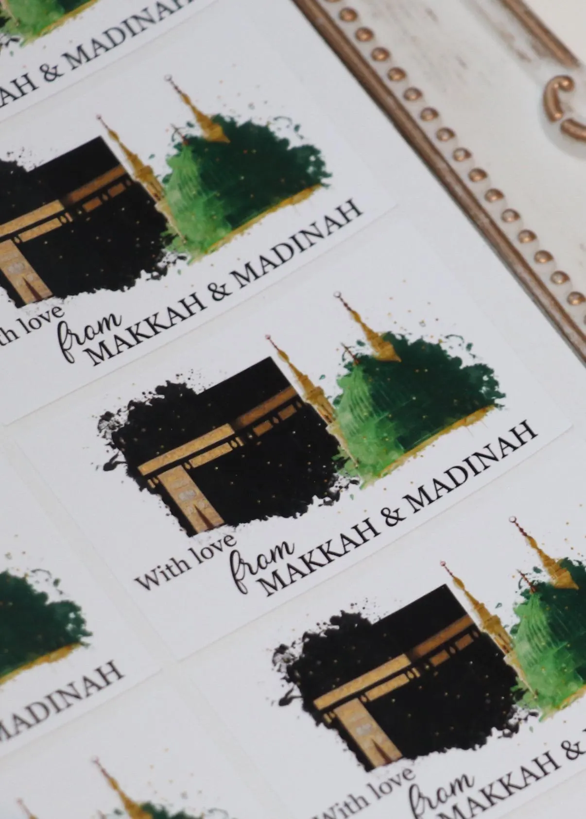 Umrah and Hajj gifts - ‘With Love from, Makkah and Madinah ’ Stickers for Dates, Zam Zam Water and gifts from umrah trip - image 4