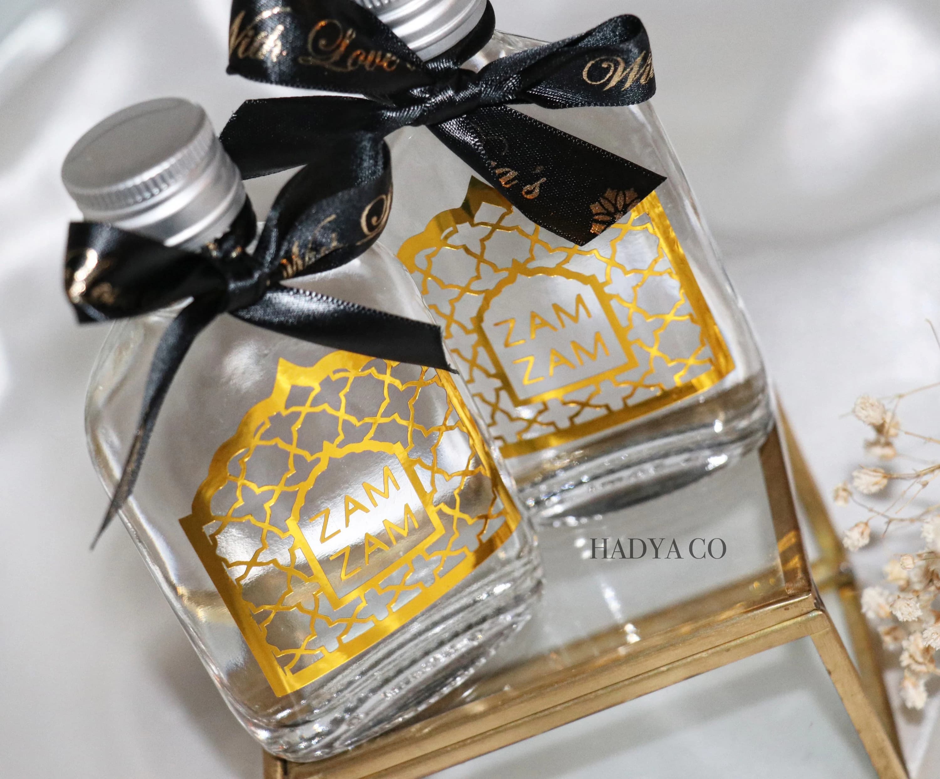 Gold Luxury Zam Zam Bottle Favours - Perfect for Weddings, Nikkah, Aqiqah, Jalsa, Umrah, Hajj, Ramadan, Eid (Islamic Gifts) | by Hadya Co - image 3