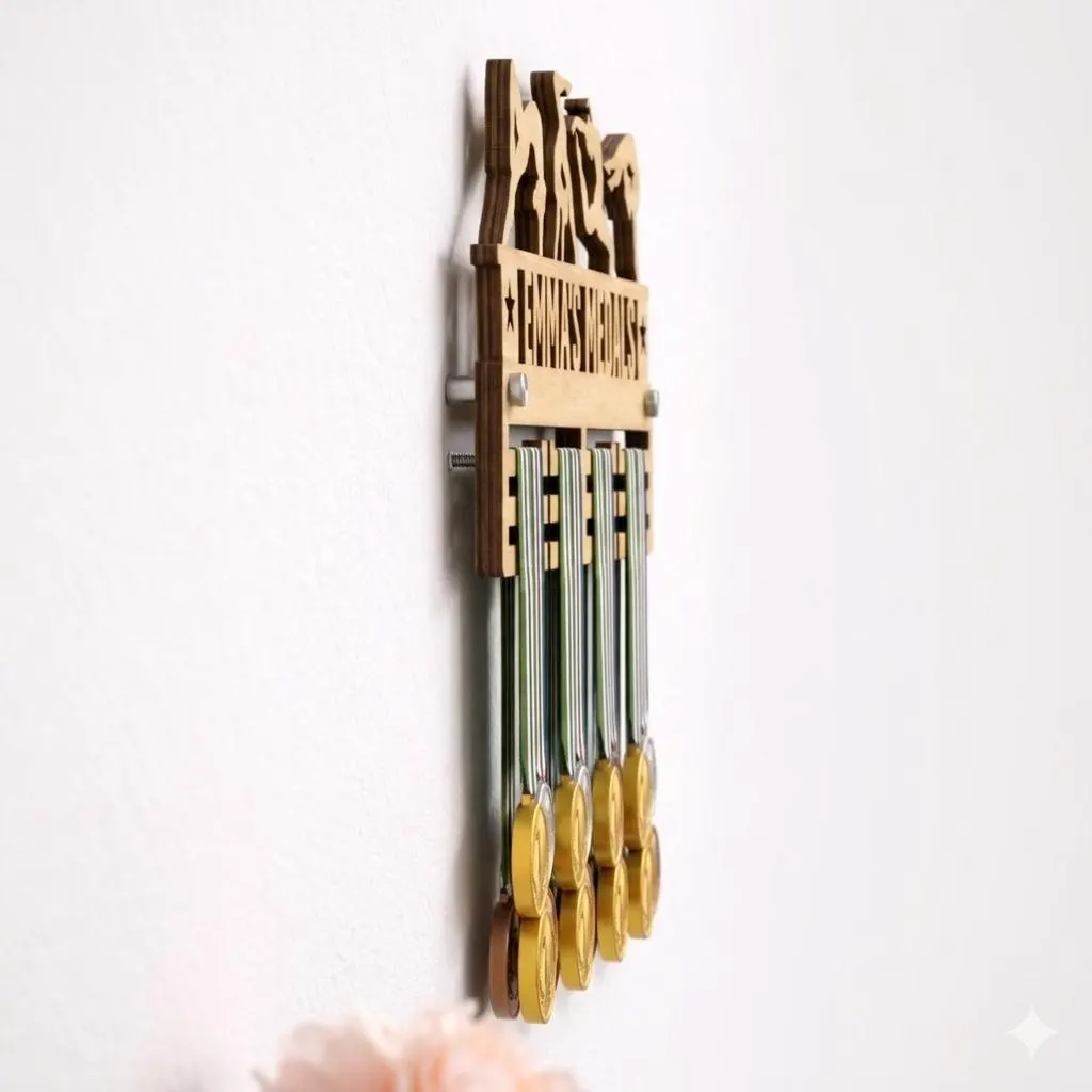 Custom Gymnastics Medal Holder, Wooden Display Rack, Personalised Gymnast Award Hanger - image 4