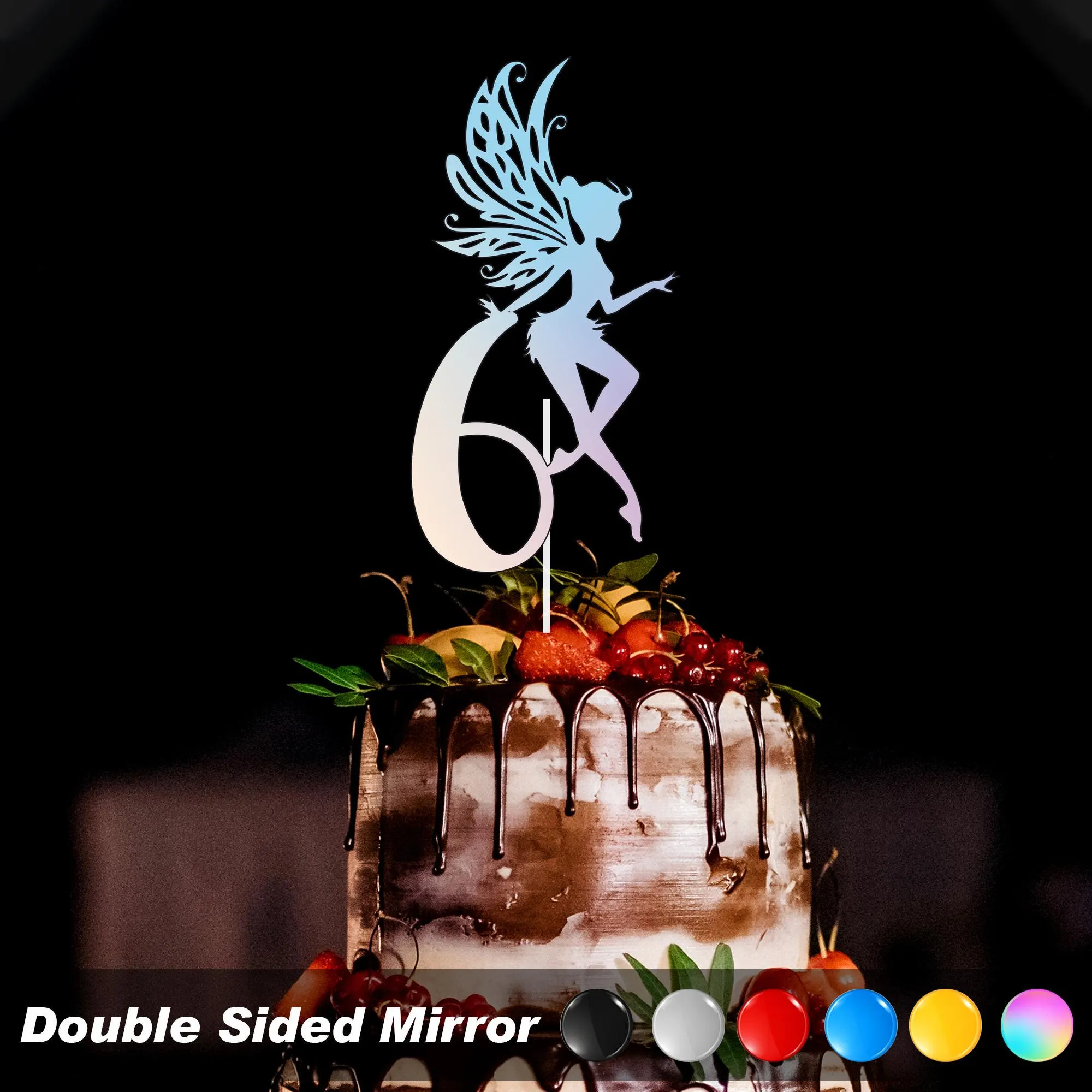 Custom Fairy Cake Topper, Age Fairy Cake Topper, Fairy 1st Birthday Party Decor - image 5