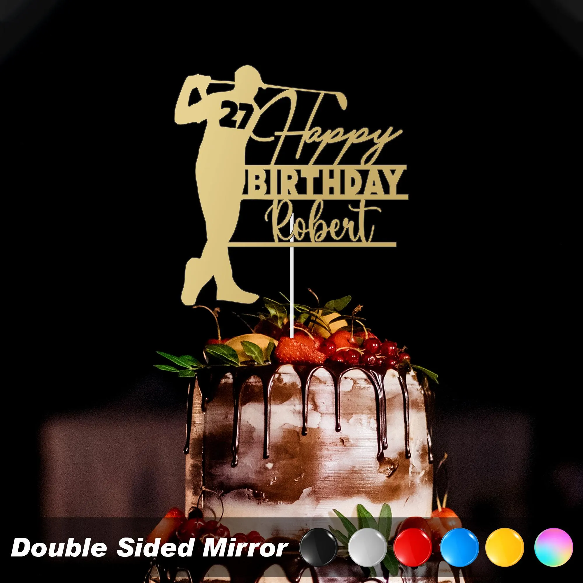 Personalised Golf Birthday Cake Topper with Age and Name Golf Party30th 40th 50th 60th 70th for Man Him Golf Lover - image 4