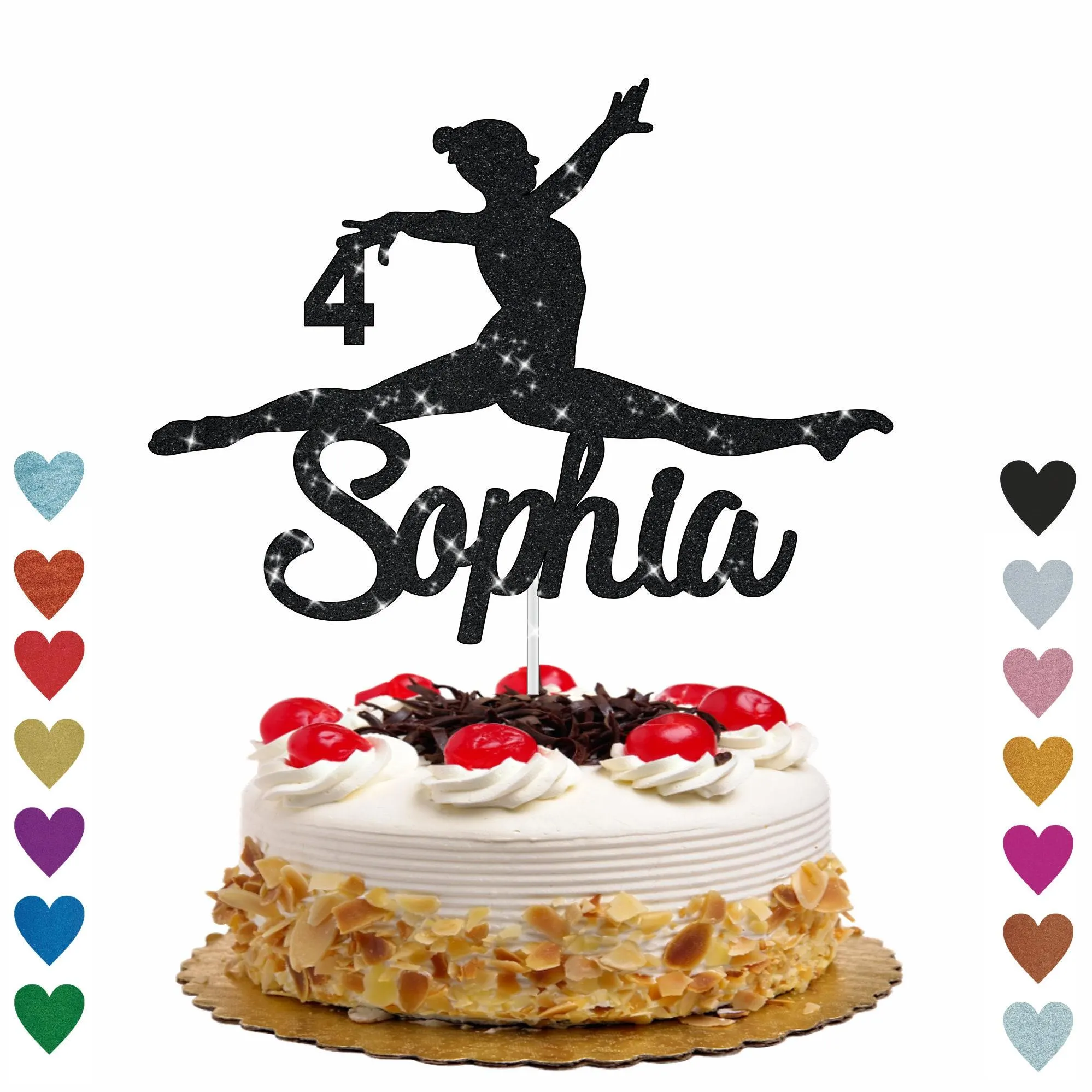 Personalised Gymnast Gymnastics Happy Birthday cake topper, Yoga Cake Topper, Personalised Birthday Cake Decoration Any Name Age UK - image 4