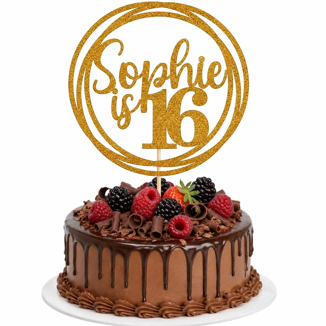 Personalised Glitter Birthday Cake Topper, Custom Name Age Party Decoration, Modern trendy birthday cake topper