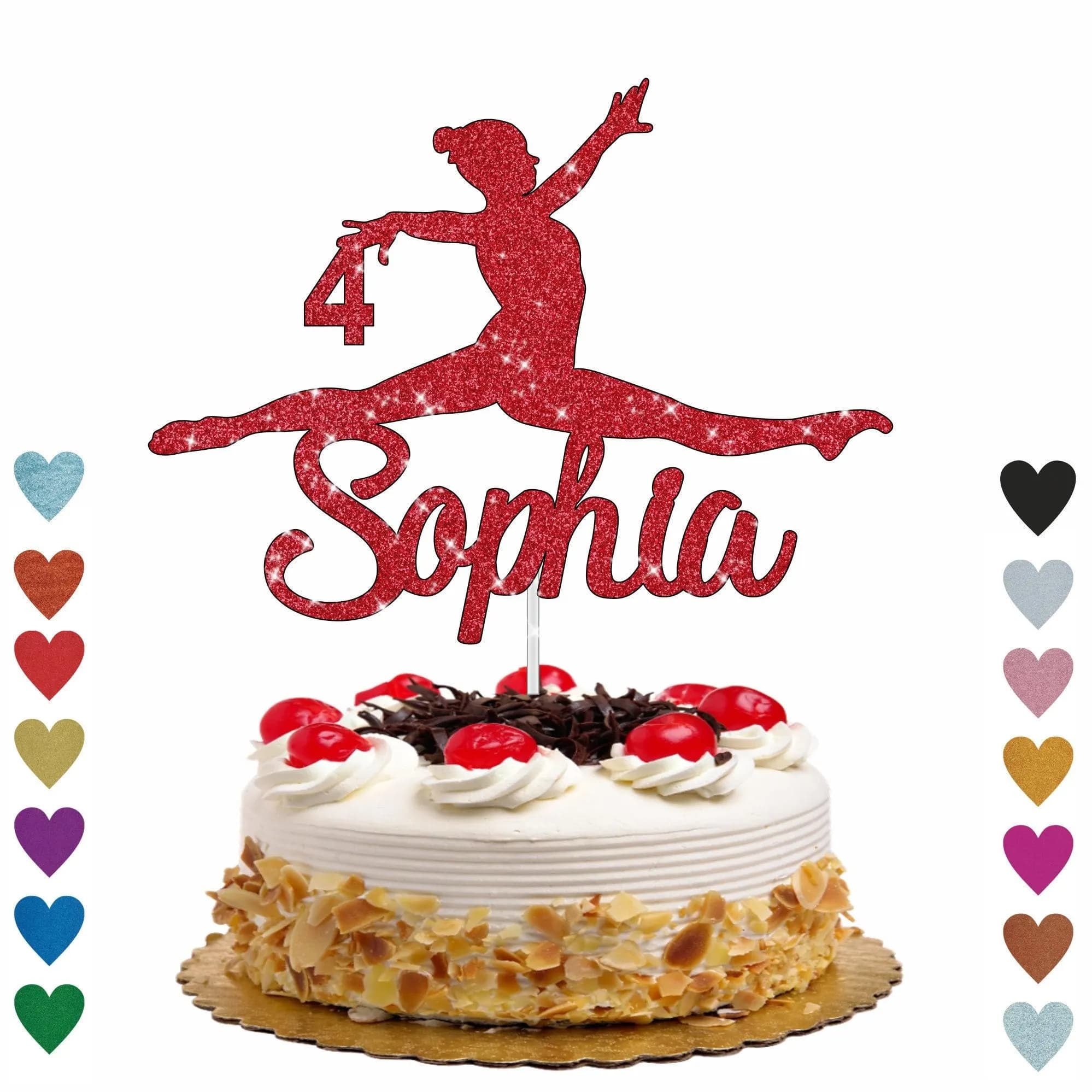 Personalised Gymnast Gymnastics Happy Birthday cake topper, Yoga Cake Topper, Personalised Birthday Cake Decoration Any Name Age UK