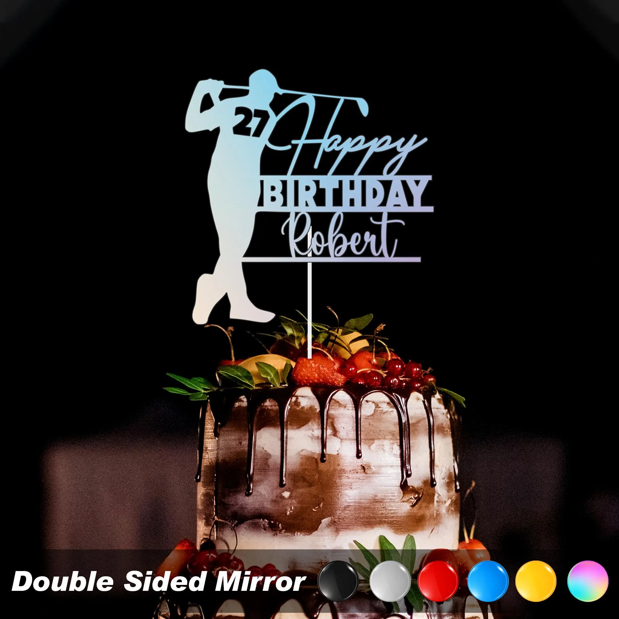 Personalised Golf Birthday Cake Topper with Age and Name Golf Party30th 40th 50th 60th 70th for Man Him Golf Lover - image 5