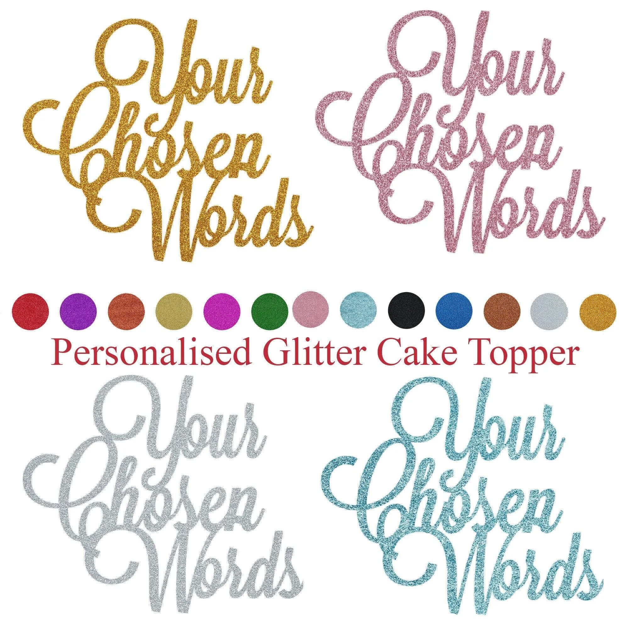 Customised Glitter Cake Topper Personalised Any Words Name Age Cake Toppers Custom Birthday Party Decoration Any Words Toppers