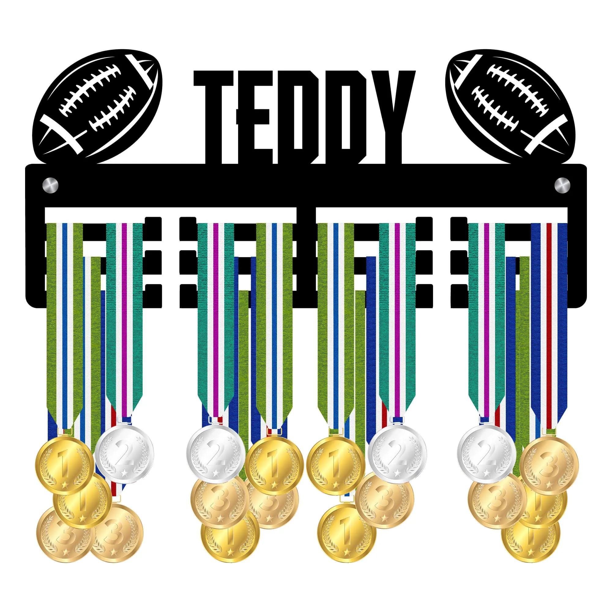 Personalized Rugby Medal Holder | Custom Name Medal Display | Rugby Gift for Kids | Sports 5mm Heavy Duty Medal Hanger | Rugby Lover Gift