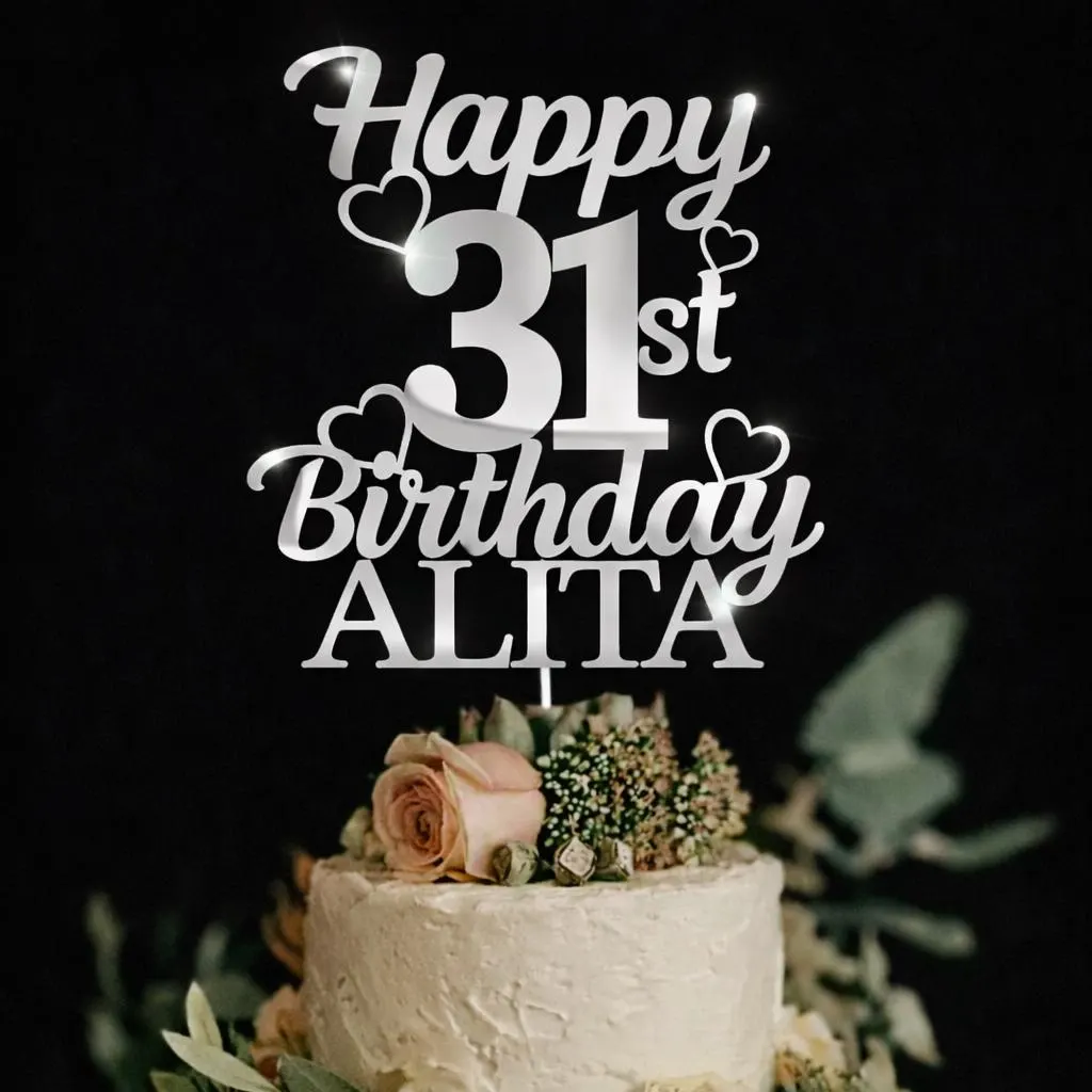 Personalised Custom Birthday Cake Topper Party Decorations Any Name Age, 18th 25th 30th 40th 50th Birthday - image 4