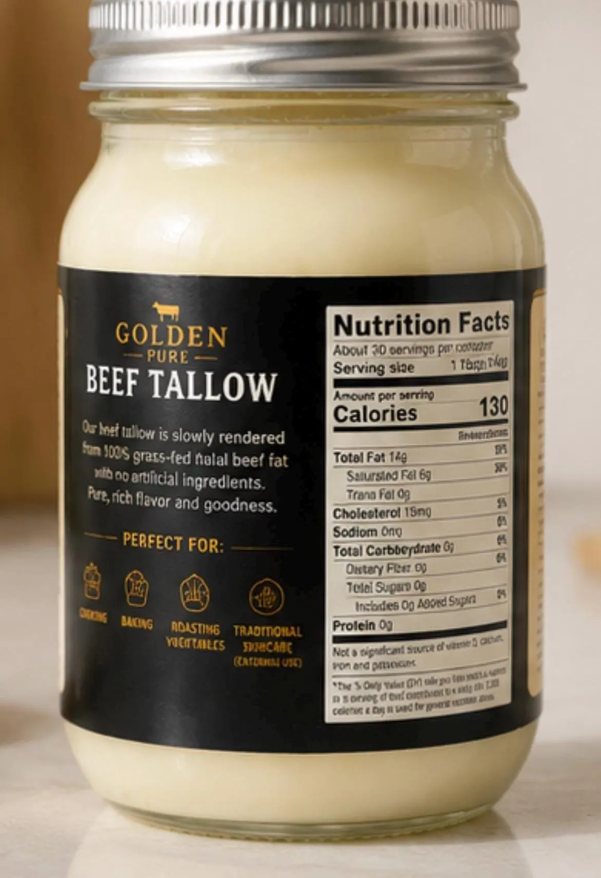 Golden Pure Grass-fed Beef Tallow - image 3