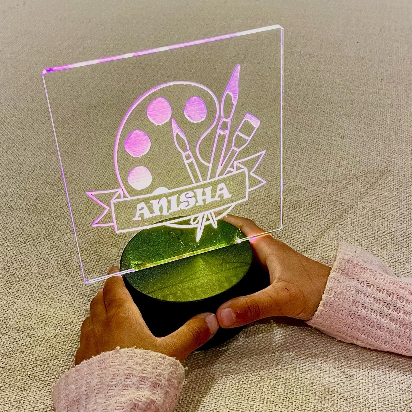 Paint night light, Nursery Night Light, Personalized Table Lamp, kids LED night light, Personalized Night Light, child’s play room - image 4
