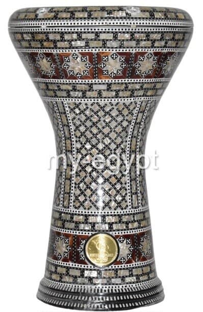 17 inches M17 Drum Darbuka tabla doumbek mother of pearl Gawharet El fan free bag , extra head and tuning tool Egyptian hand made - image 3