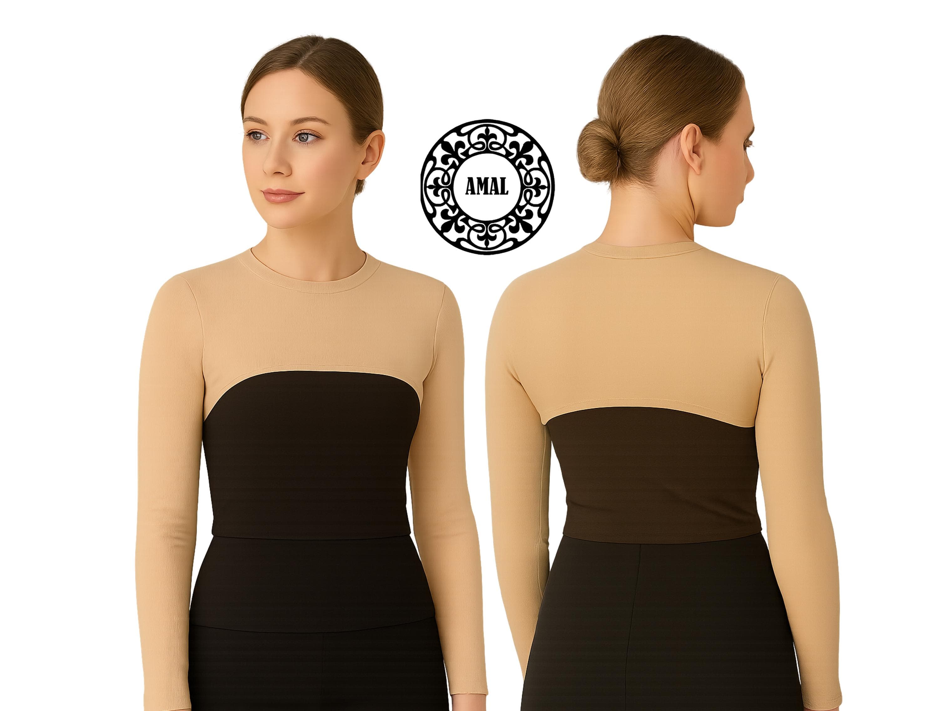 AMAL Muslim, COTTON  Bolero Top, Long Sleeve Layering Shrug, Modest Muslim Cover-Up, USA - image 4