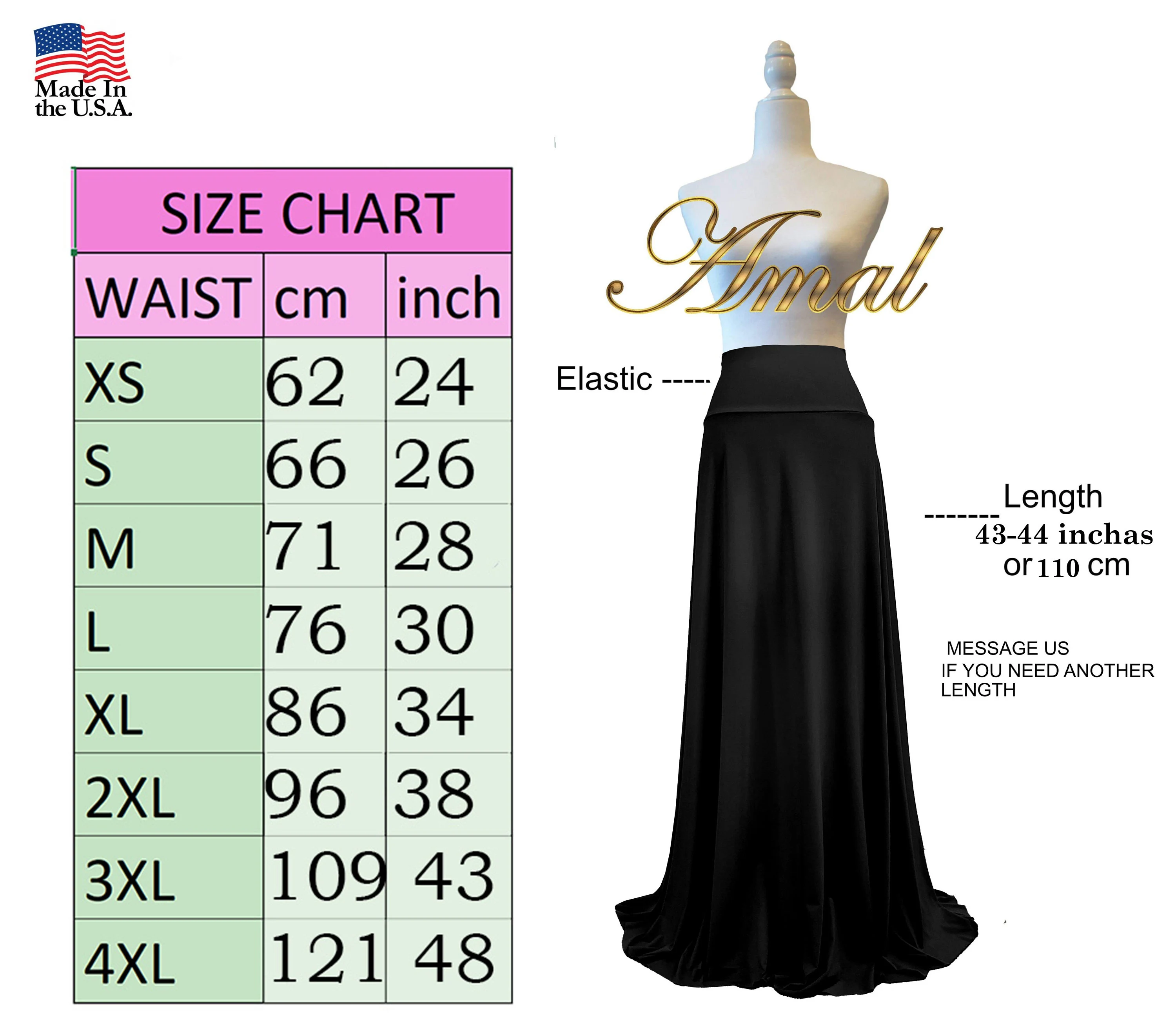 AMAL, Chiffon Maxi Skirt with Full Lining, Semi Circle Flared Long Skirt, Elastic Waist Modest Skirt, Floral Print Skirt for Women M- 113. - image 2
