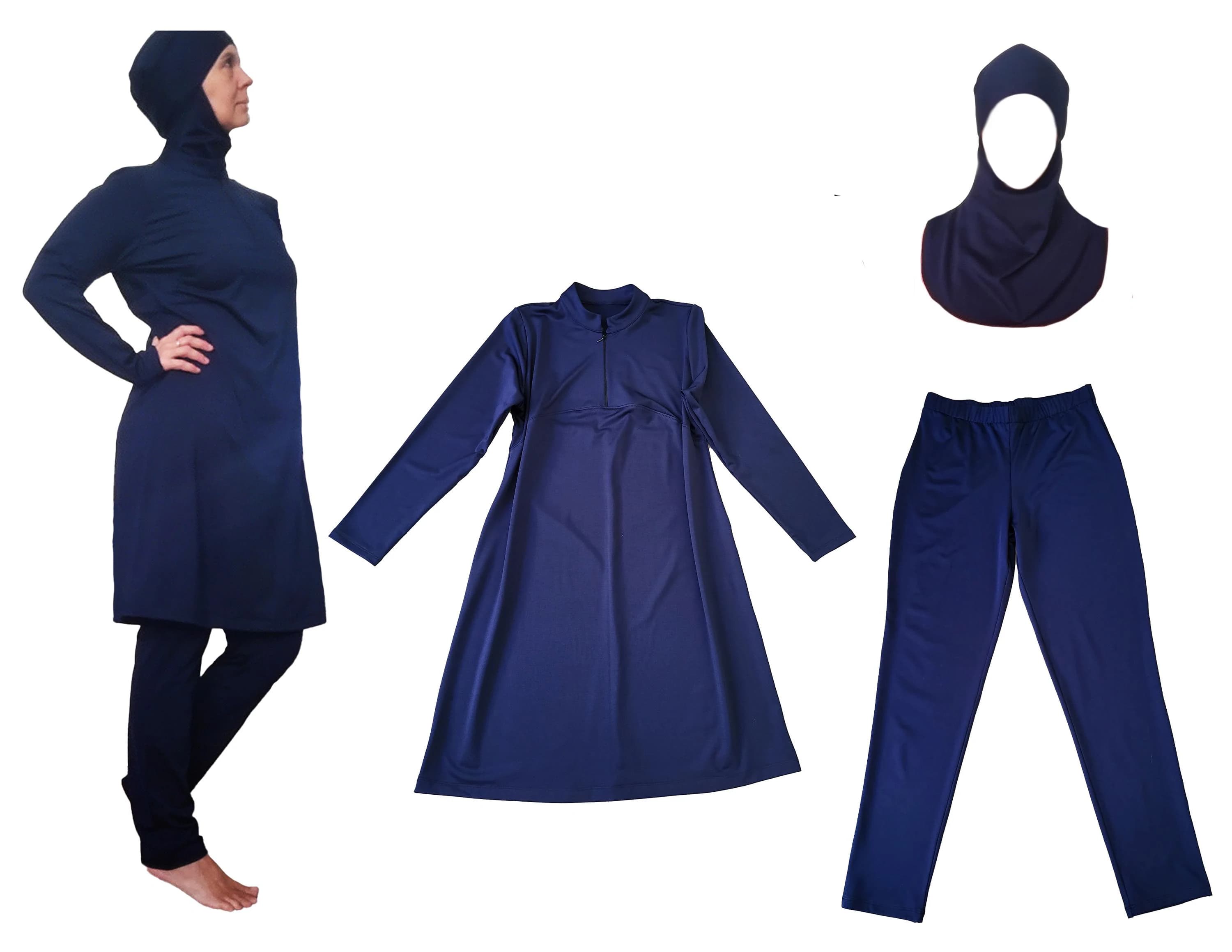 Modest Swimwear Set for Women, Long Sleeve Burkini Tunic and Pants, Muslim Swim Suit, Full Coverage Swimsuit, Stretch Swimwear Fabric, M-124 - image 2
