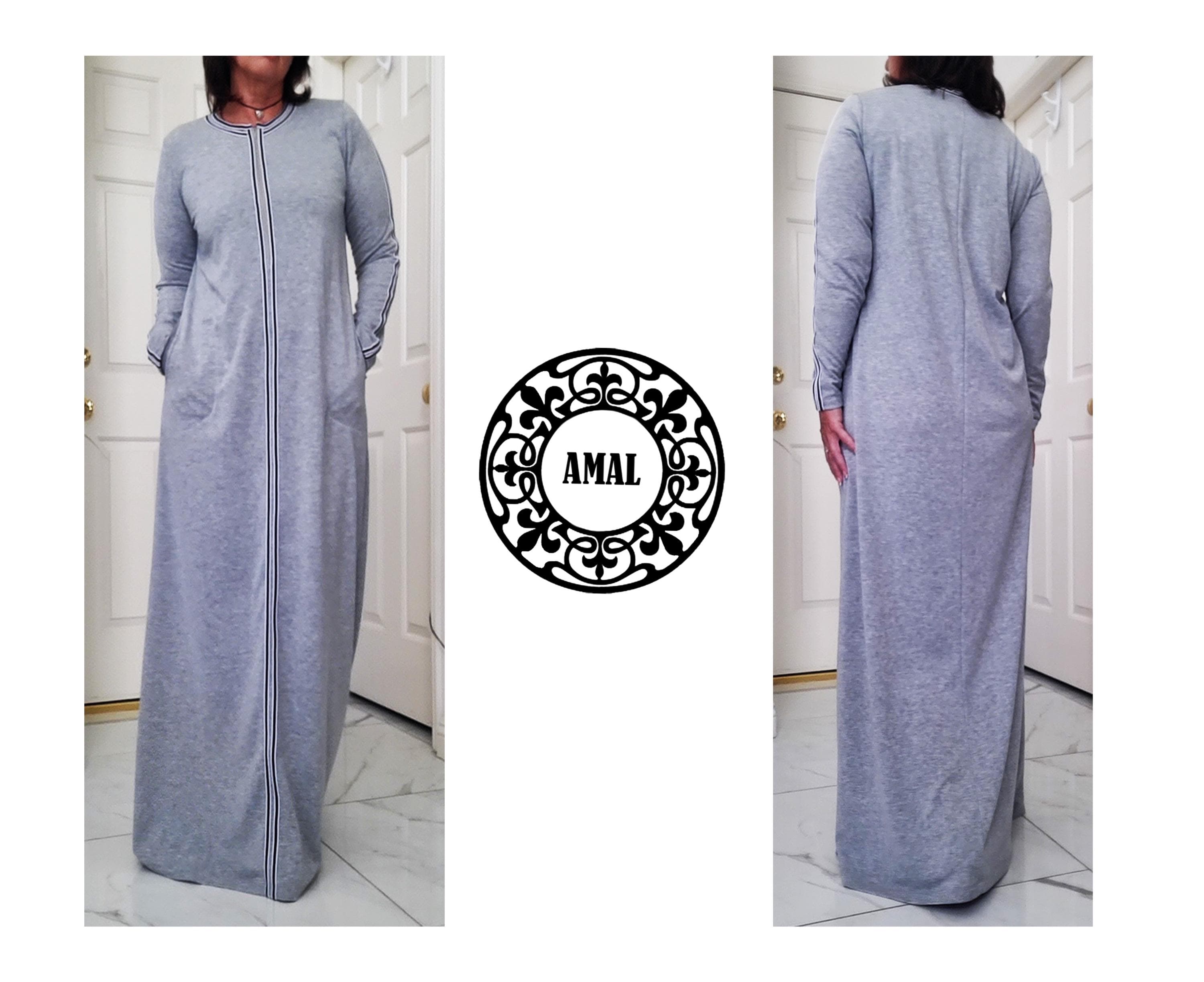 AMAL MUSLIM. Knitted cotton maxi dress in a sporty style. Custom length. USA. Model 129. - image 5