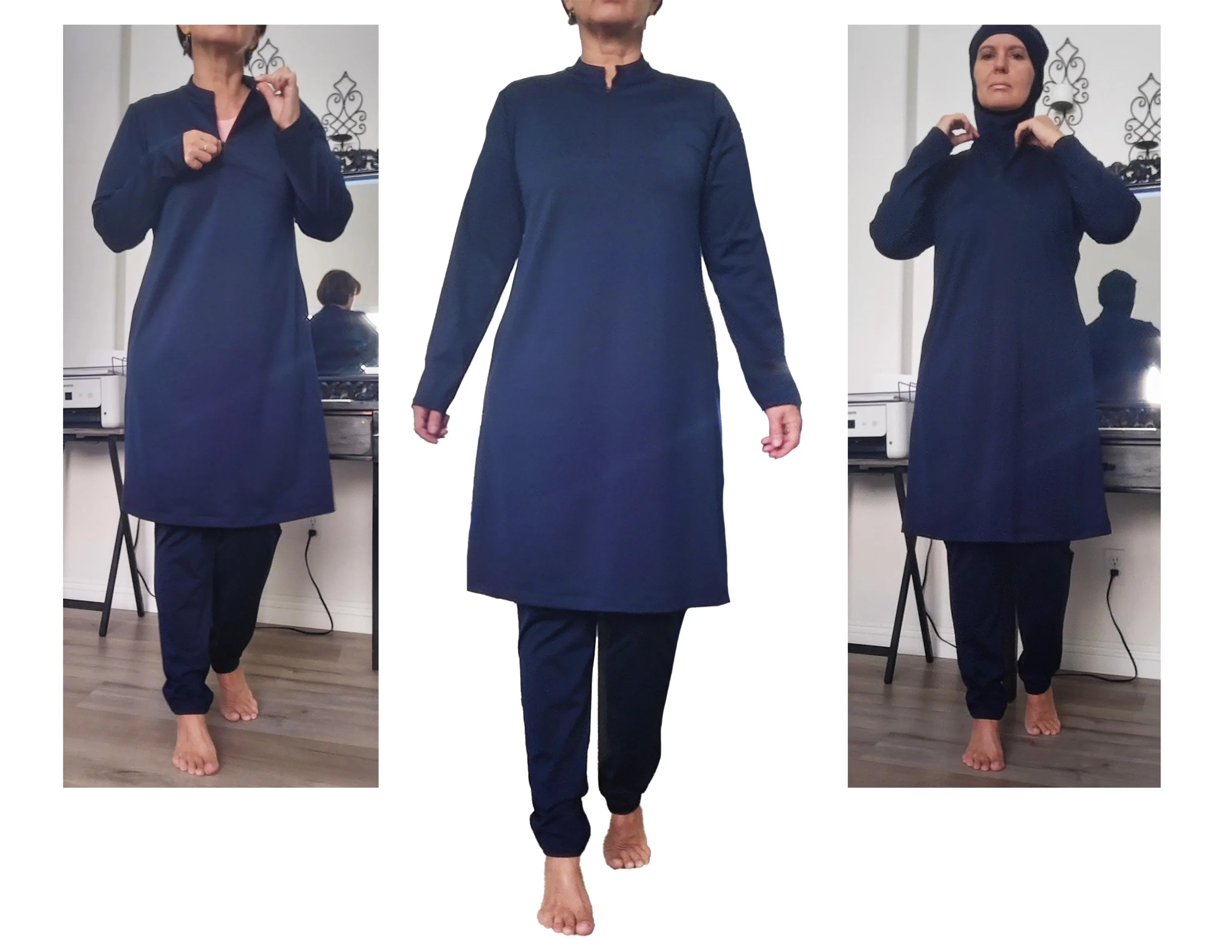 Modest Swimwear Set for Women, Long Sleeve Burkini Tunic and Pants, Muslim Swim Suit, Full Coverage Swimsuit, Stretch Swimwear Fabric, M-124 - image 5