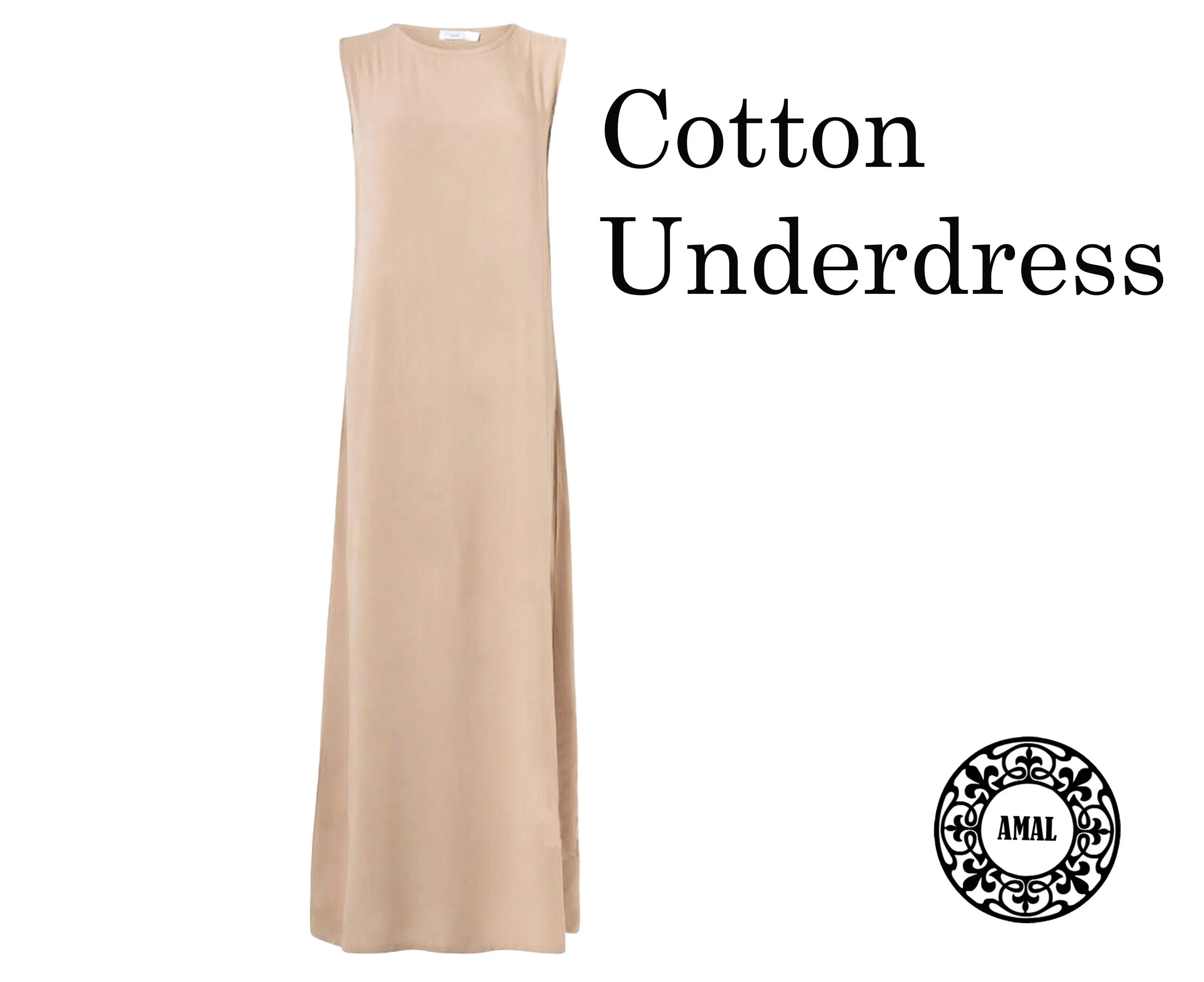 AMAL Women’s COTTON Knitted Petticoat, 32 colors, 54'', Underdress Without Sleeves. USA - image 4