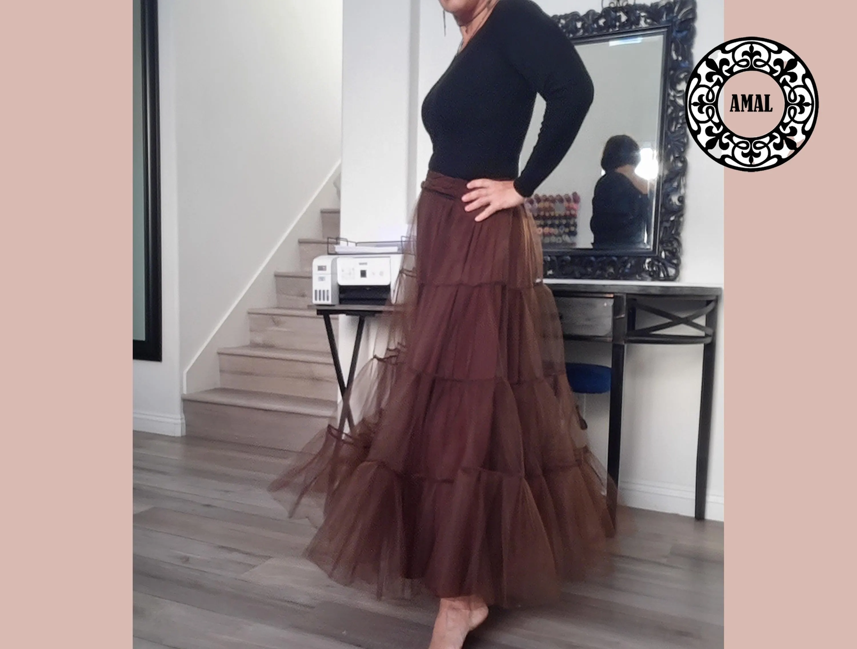 AMAL  Layered Tulle Petticoat Skirt • Soft Mesh Underskirt for Dresses • Puffy Volume Slip Skirt • 38" or 97 cm. Vintage Petticoats. USA - image 2