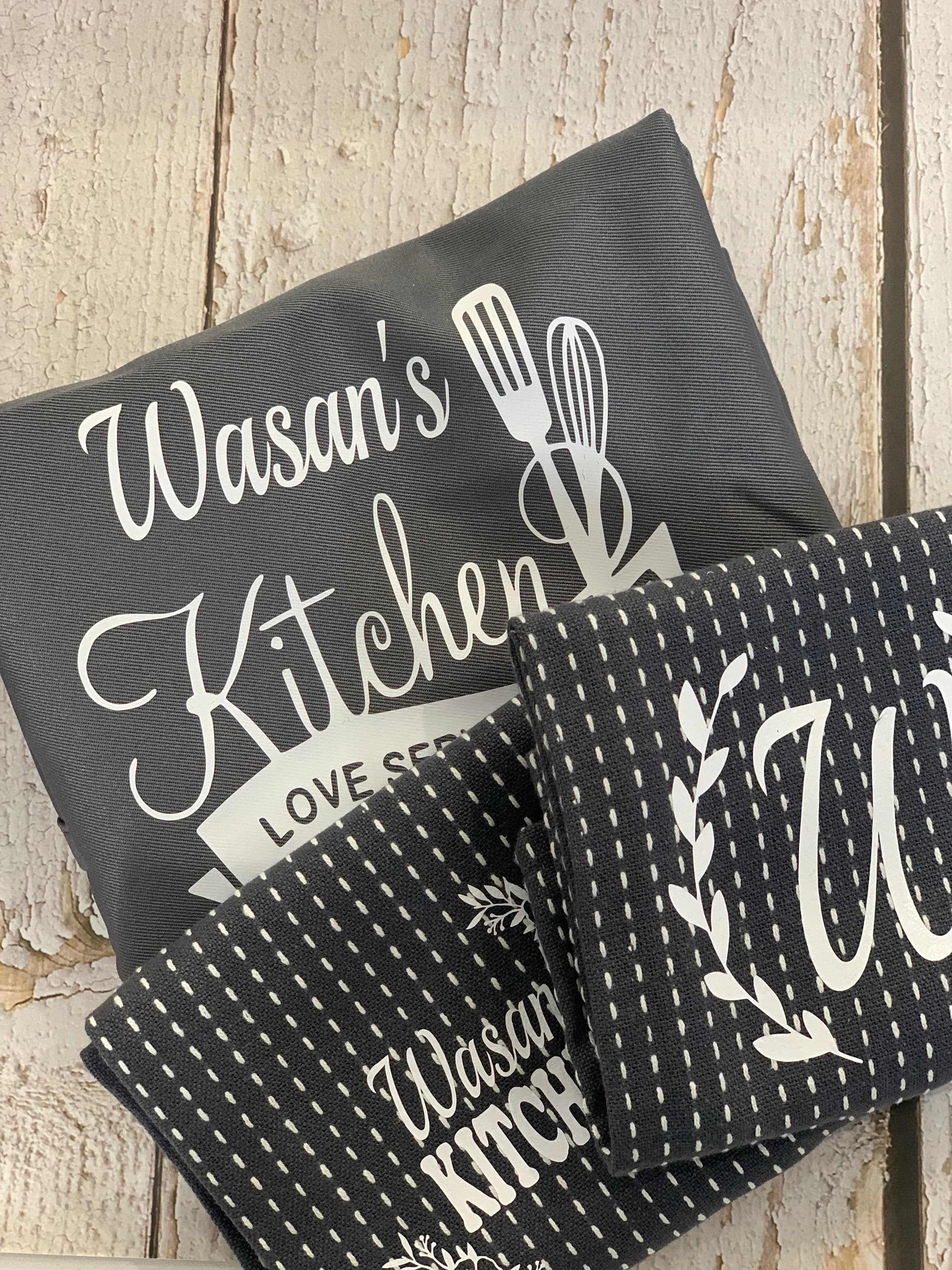 Personalized Apron and Tea Towel Set, Custom Kitchen Gift - image 5