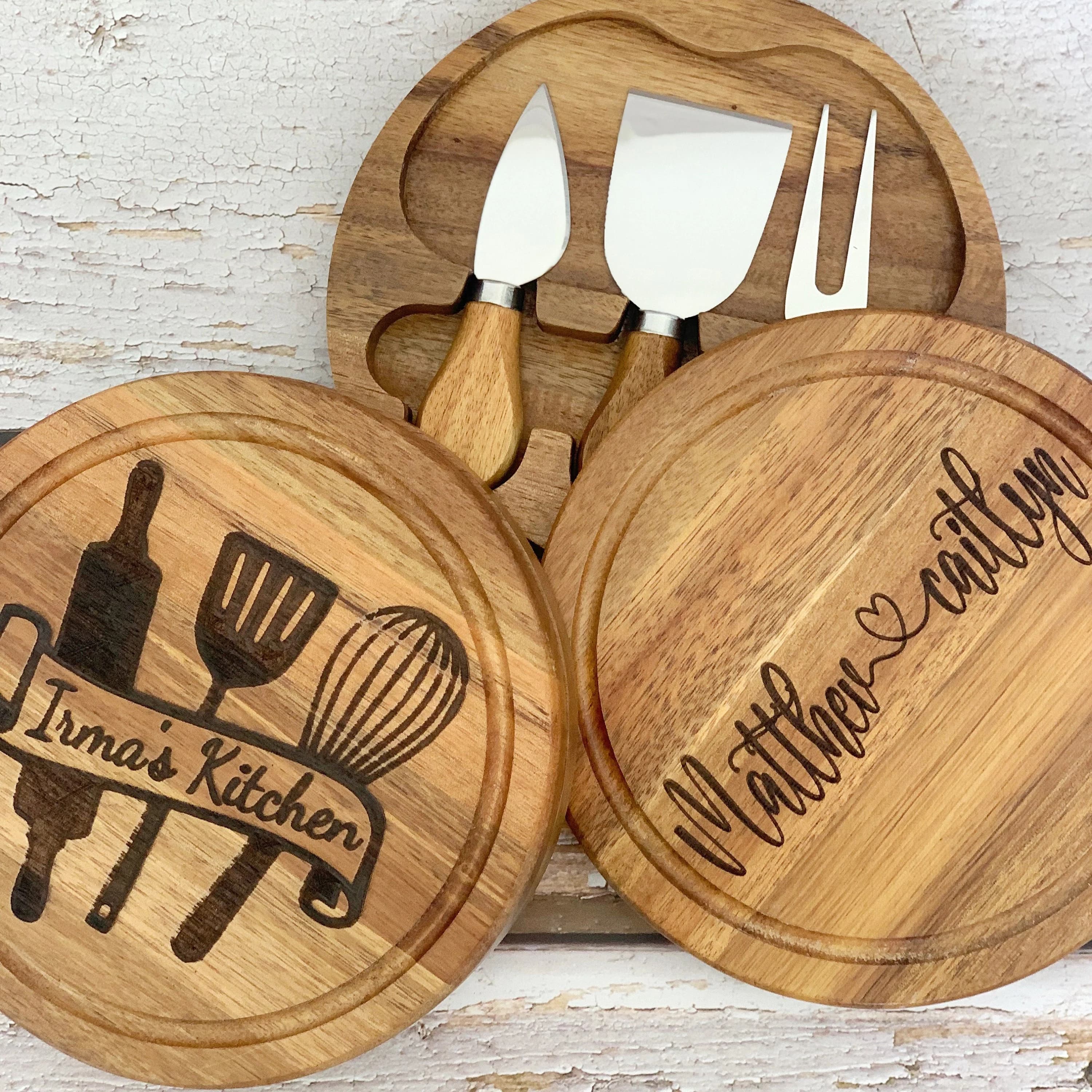 Personalized Acacia Wood Cutting Board | Engraved Newlywed Gift