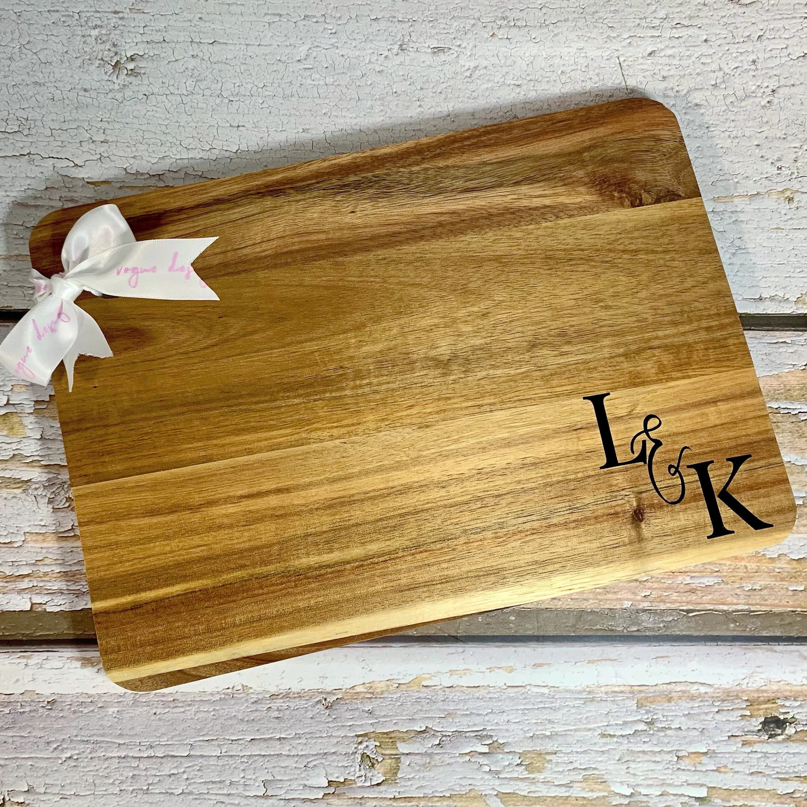 Personalized Acacia Wood Cutting Board | Engraved Newlywed Gift - image 4