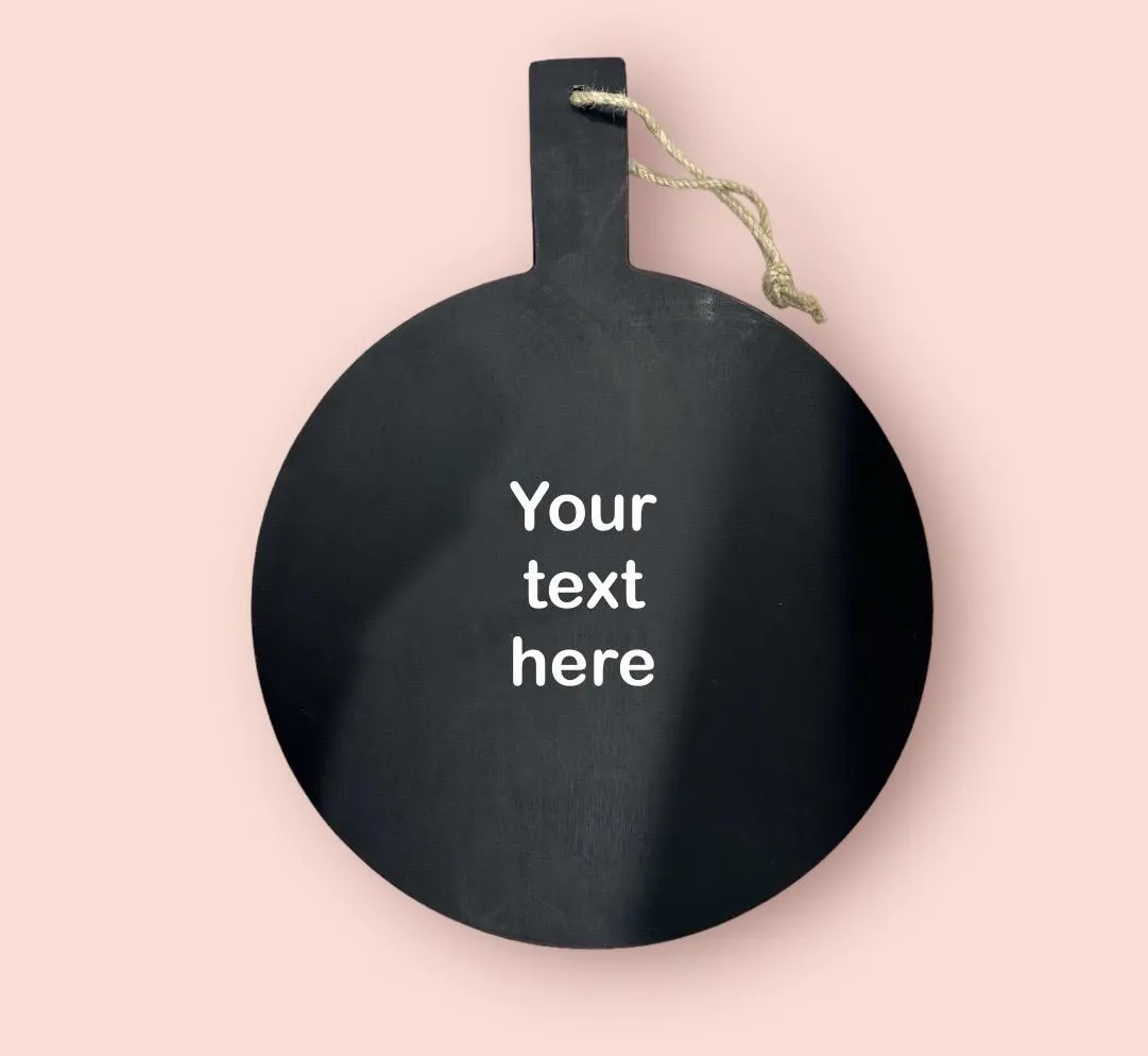 Personalized Black Round Serving Board with Handle | Custom Charcuterie Board | personalized Gift | Kitchen Decor | custom serving board | - image 3