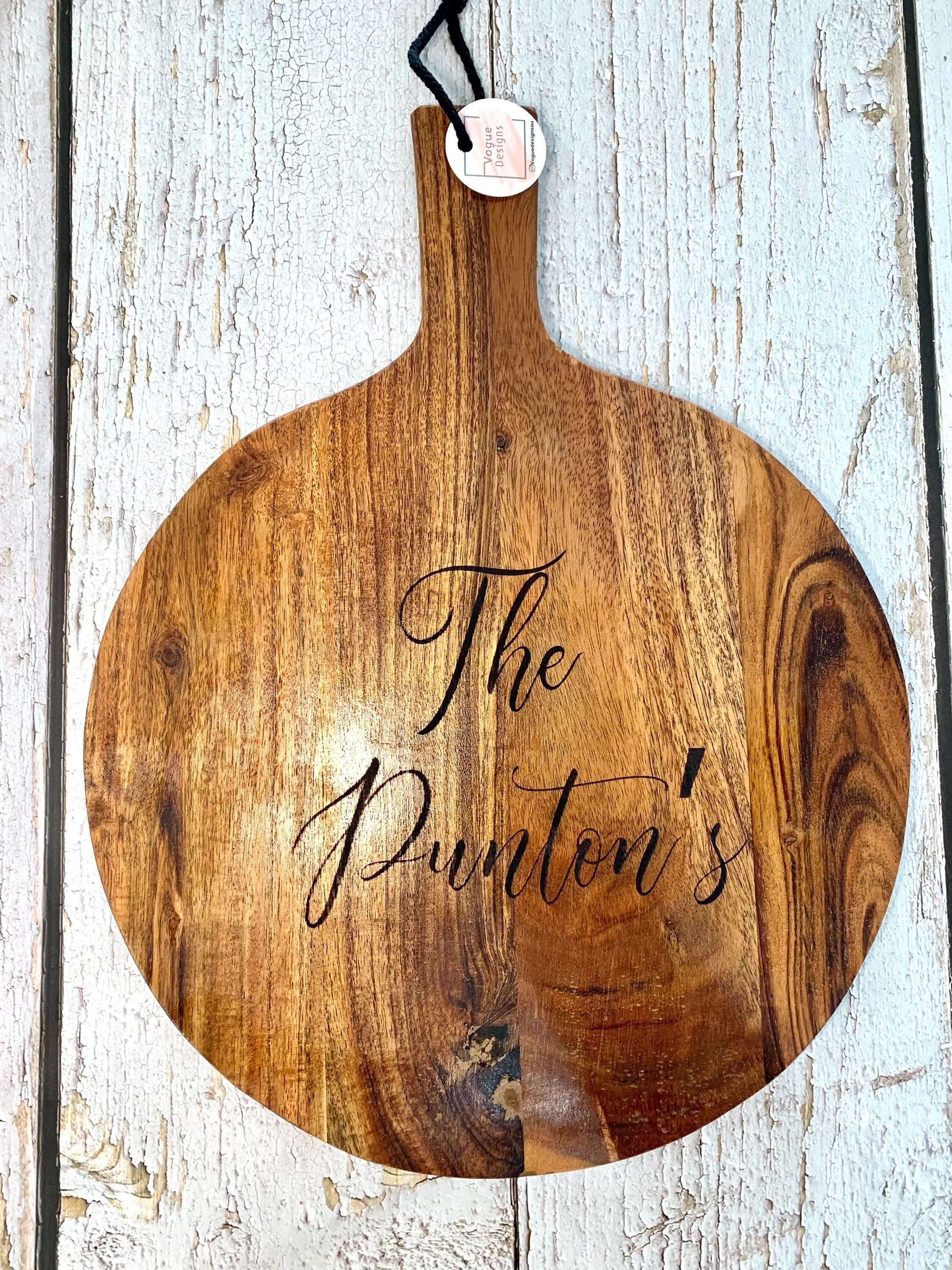 Personalized Acacia Wood Cutting Board | Engraved Newlywed Gift - image 3
