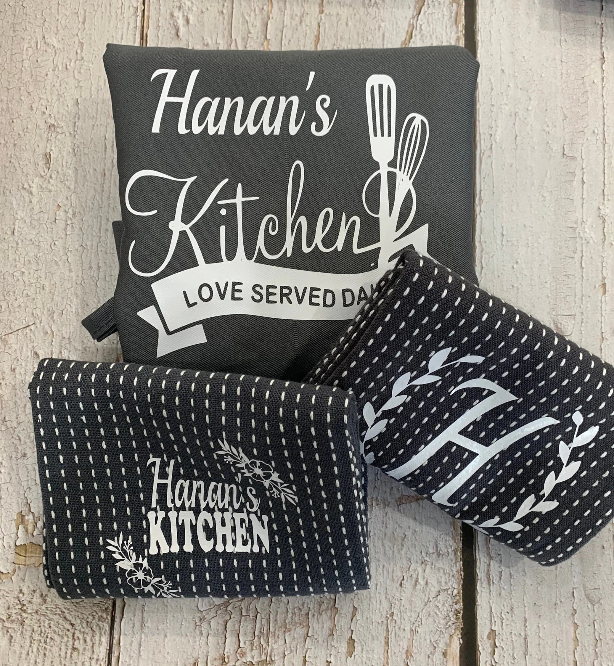 Personalized Apron and Tea Towel Set, Custom Kitchen Gift - image 4