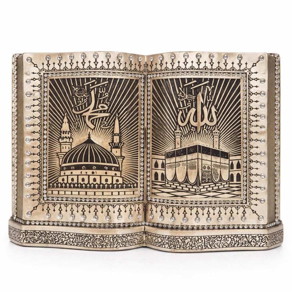 Book Allah Muhammad Table Decor | Islamic Home Decor | Muslim Home Decoration | Arabic Calligraphy Decor - image 4
