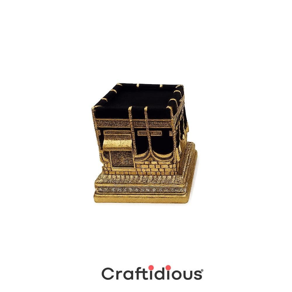 Velvet Kaaba Decorative Sculpture – Gold & Silver Islamic Home Décor | Hajj, Umrah and Eid Gift | Muslim Velvet Kaaba Model Ornament - image 4
