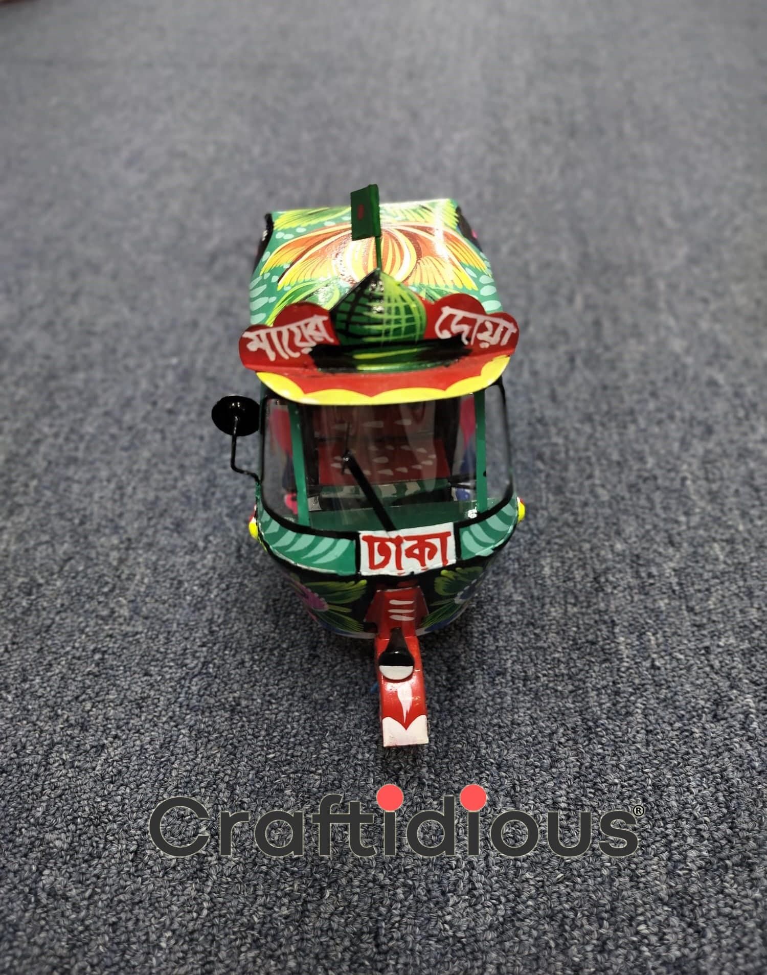 Home Decor Hand Painted Metal Handmade Baby Taxi (Auto Rickshaw) Showpiece - image 4