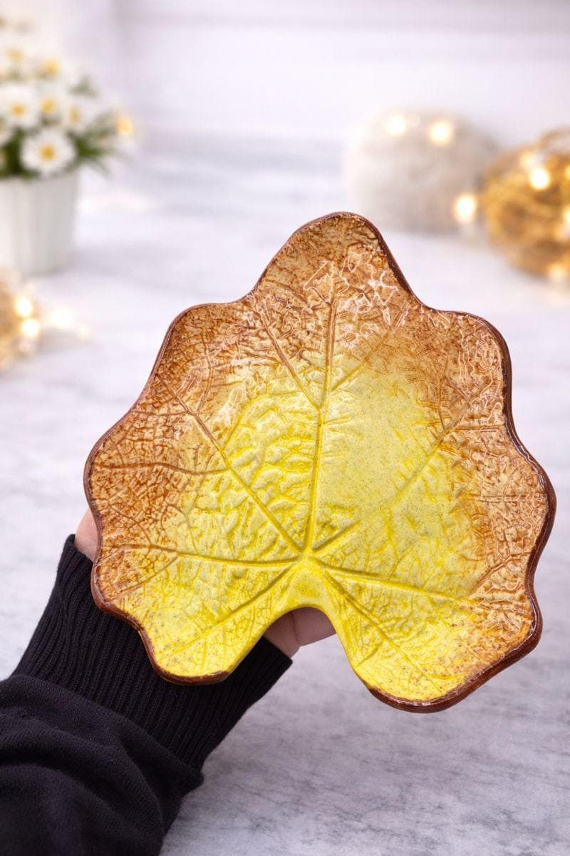 Autumn Leaf Ceramic Teacup and Saucer Set - image 4