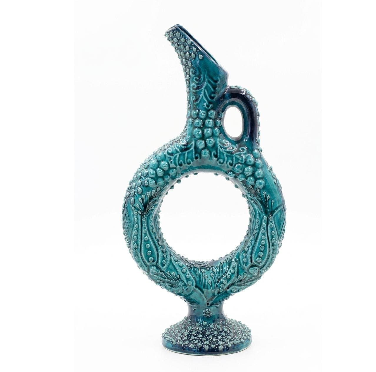 Turkish Ceramic Decorative Vase – Handcrafted Blue & Turquoise Design - image 4
