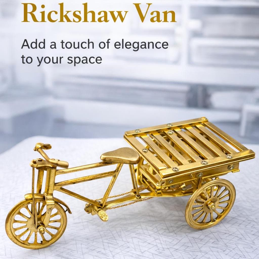 Brass Decorative Rickshaw Van