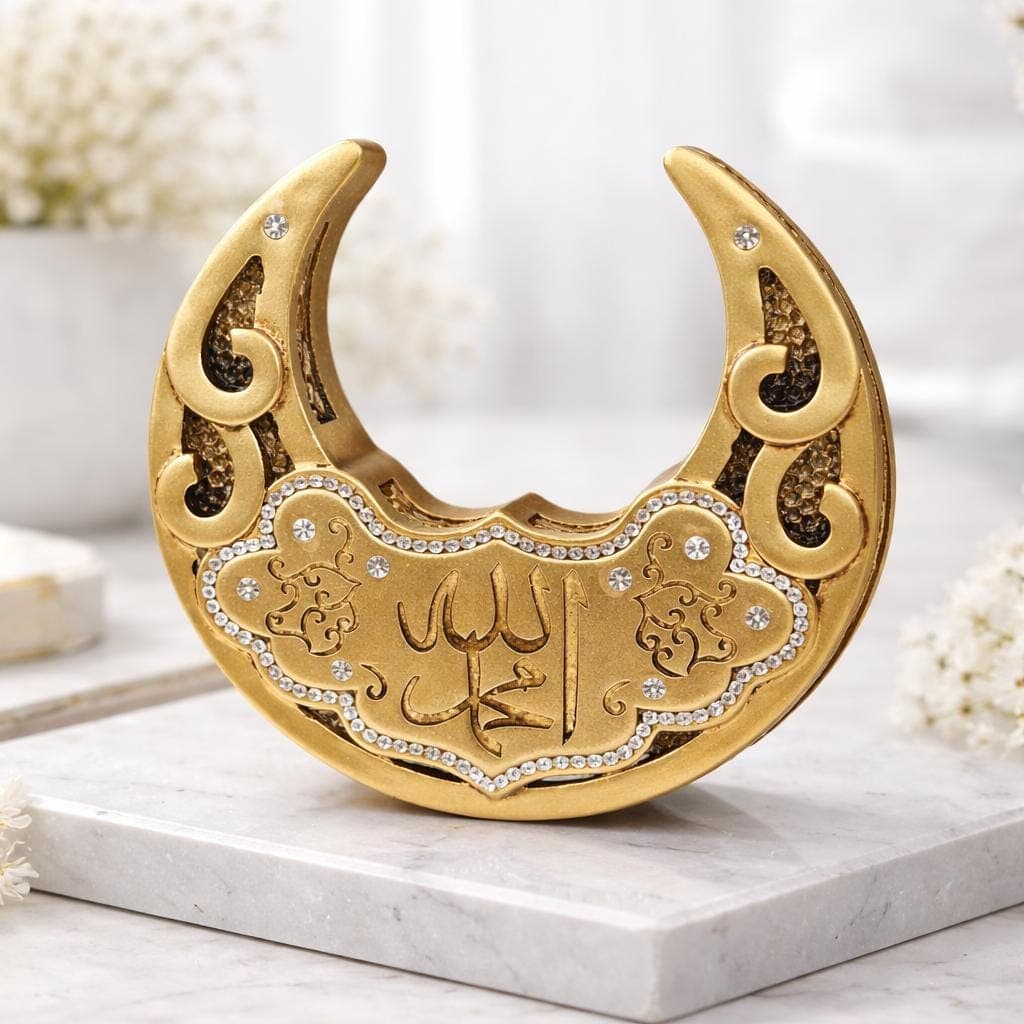 Crescent Allah Muhammad Islamic gift table decor - image 3