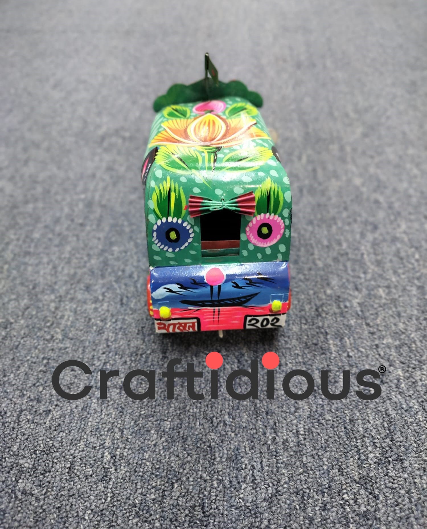 Home Decor Hand Painted Metal Handmade Baby Taxi (Auto Rickshaw) Showpiece - image 5
