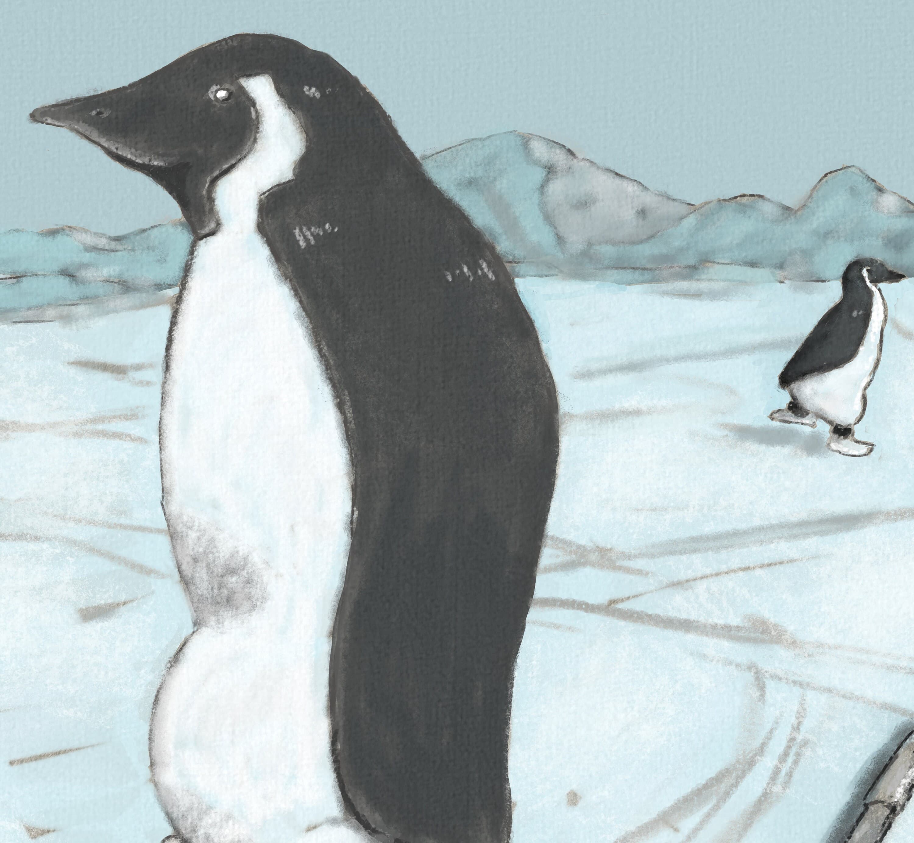 Penguin Hockey, Digital Download, Mixed Media Gift Card or Wall Art - image 3