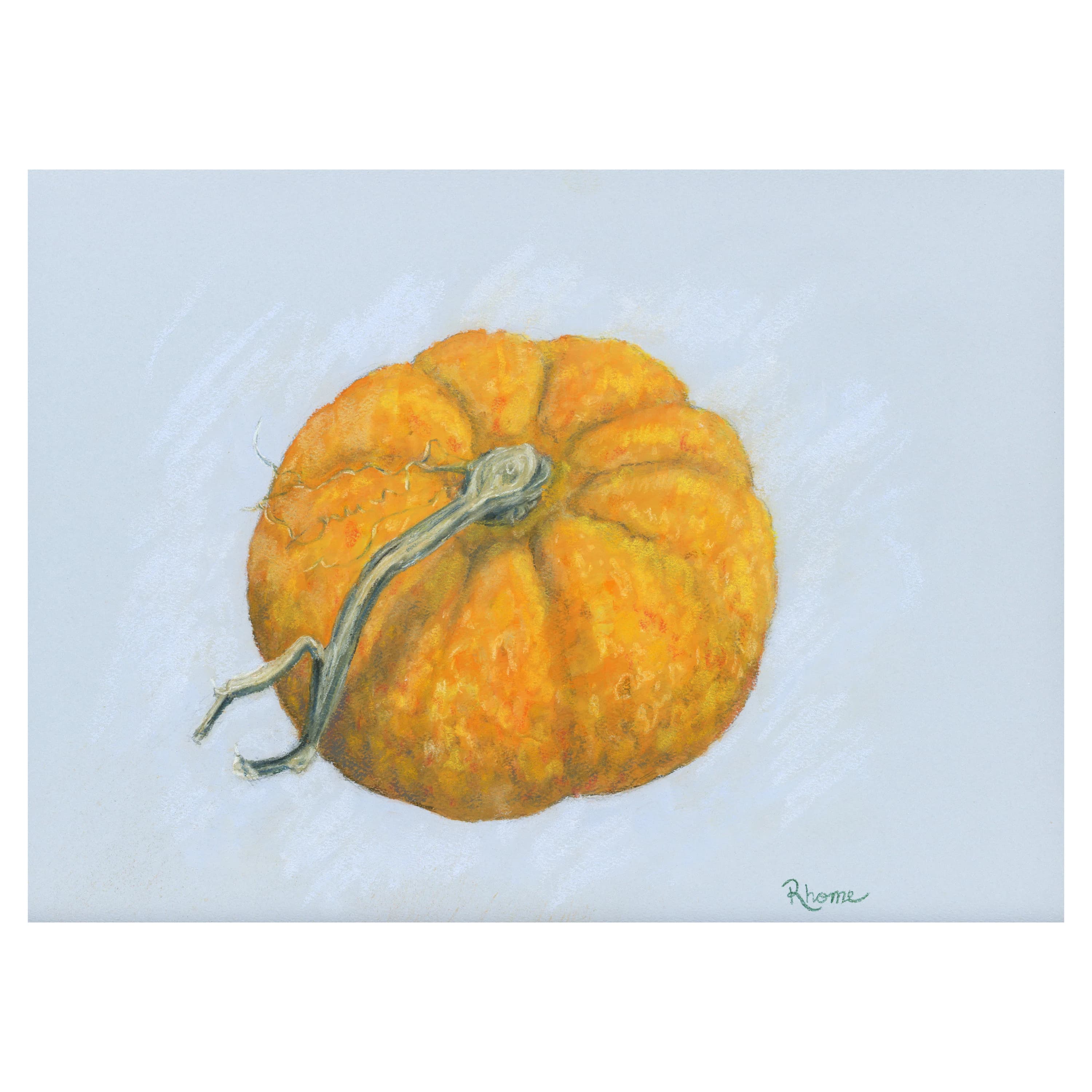Pastel Pumpkin, Digital Download, Original Pastel Painting