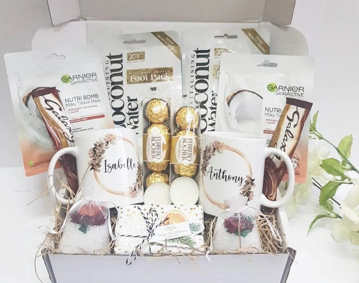 Luxury His & Hers Wedding Pamper Hamper Couple Gift Parents Cosy Treats Party Hug in a Box New House Anniversary Engagement Family Friends
