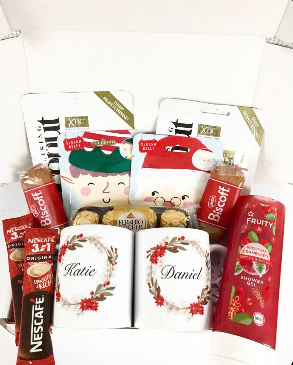 Luxury His & Hers Christmas Hamper Couple Gift Wedding Parents Cosy Treats Party Hug in a Box New House Biscuits Secret Santa